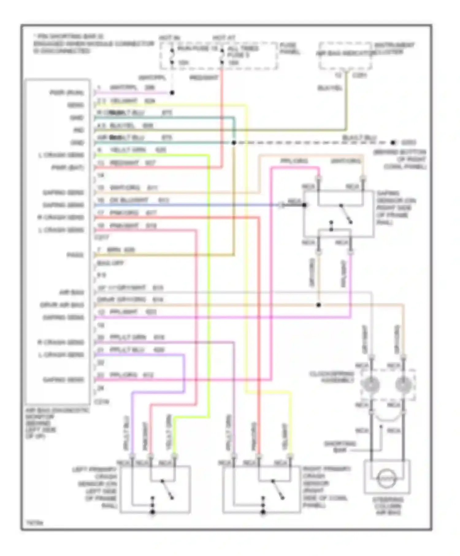Pickup F350 Ford  (1996-1997): Supplemental restraint circuit