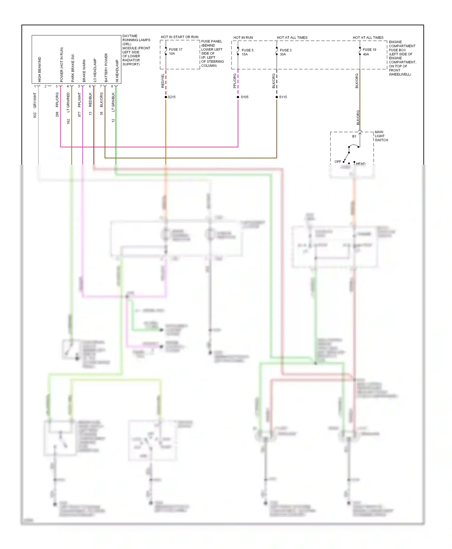 Ford Pickup F350  (1996-1997) multi- function switch dimmer wiring diagram  (1 of 2)