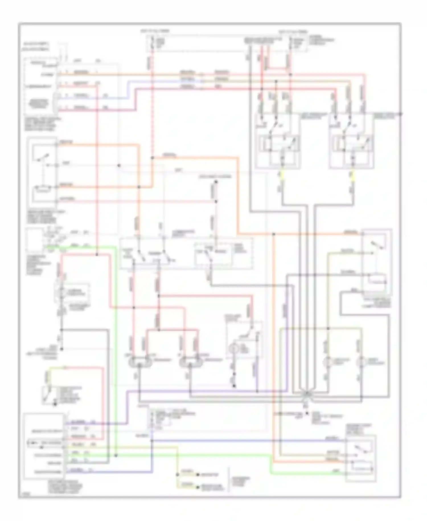 Probe Ford II (1992-1997): Headlamps/fog lamps circuit, with drl