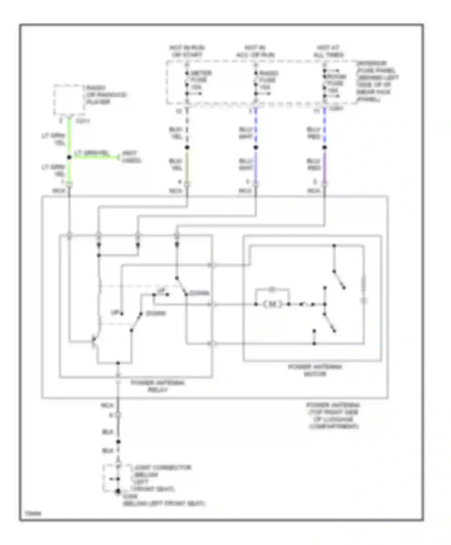 Probe Ford II (1992-1997): Power antenna circuit