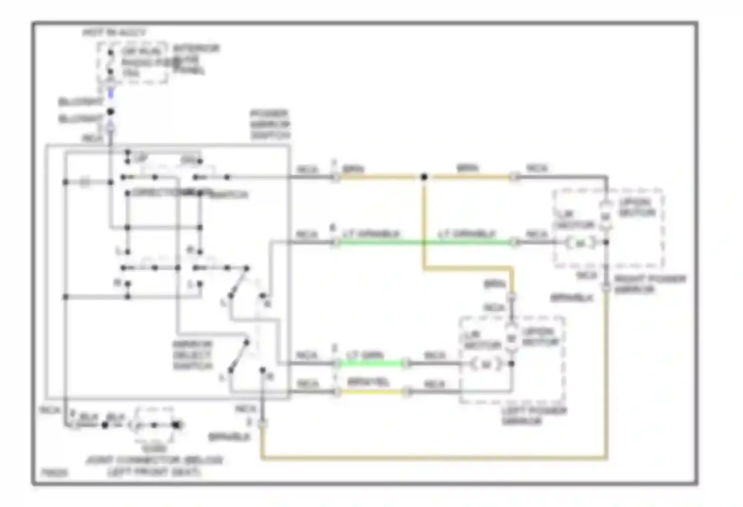 Probe Ford II (1992-1997): Power mirror circuit