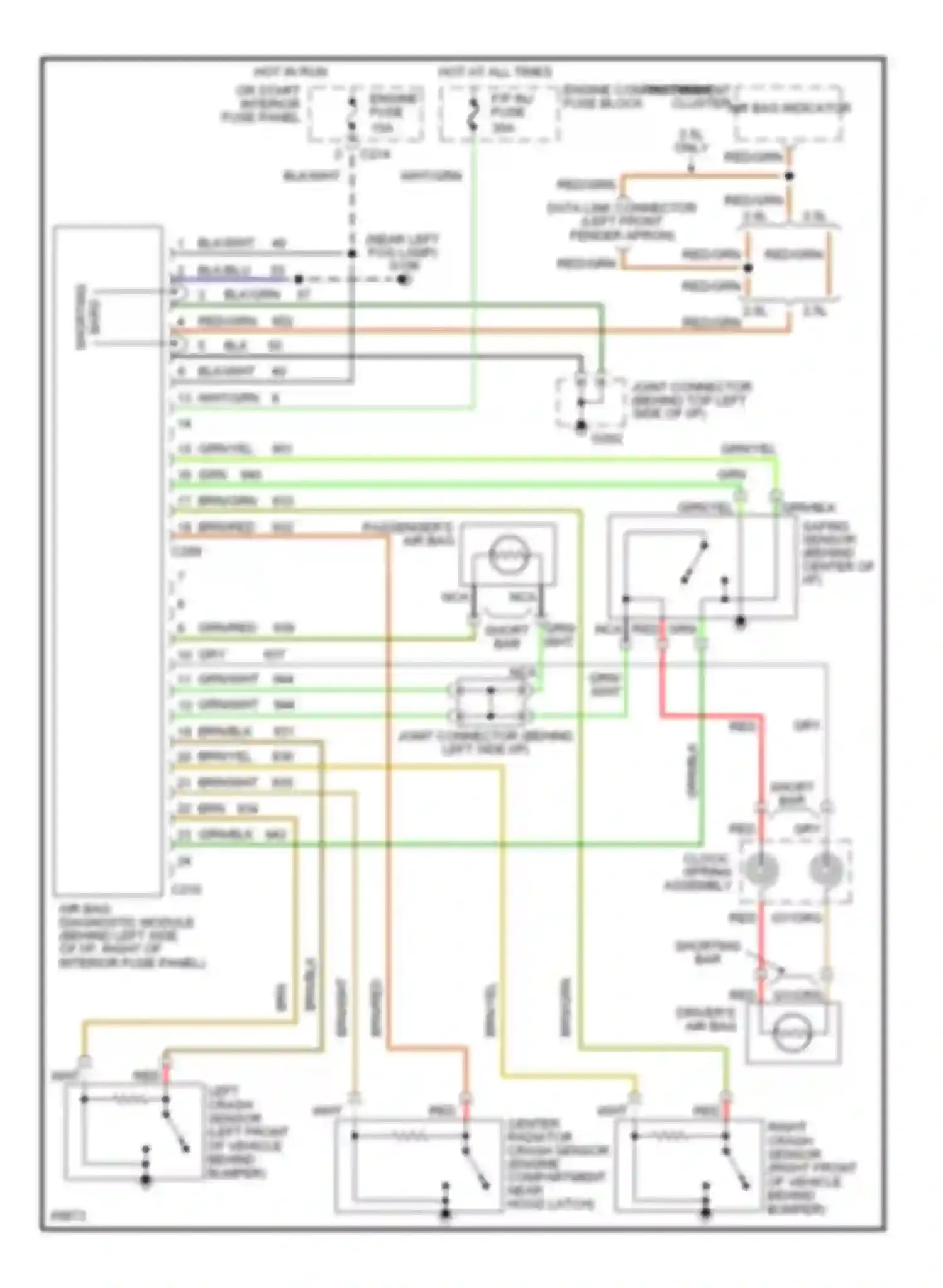 Probe Ford II (1992-1997): Supplemental restraint circuit