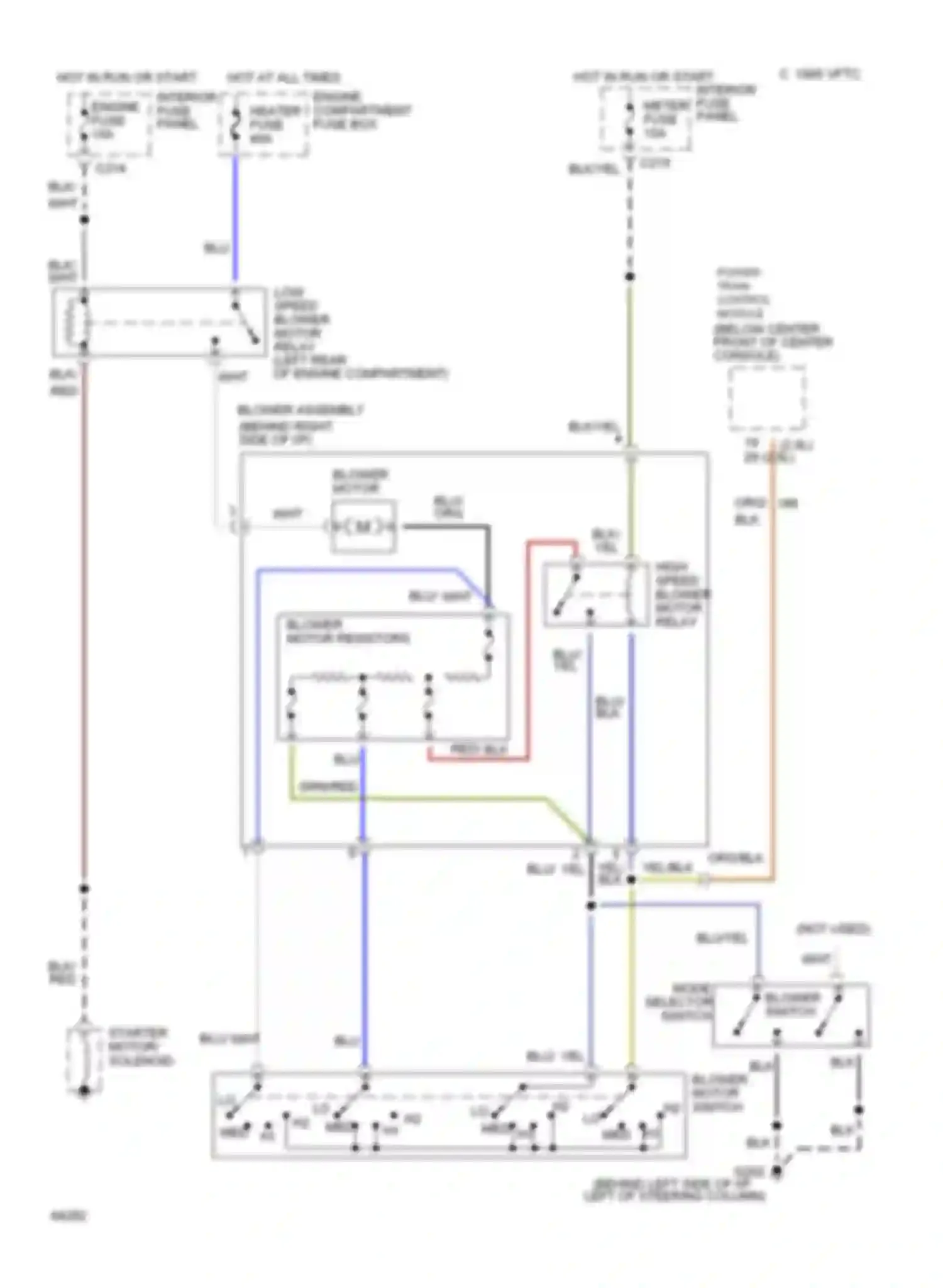 Wiring diagram engine compartment fuse box for Ford Probe II (1992-1997) (8 of 14)