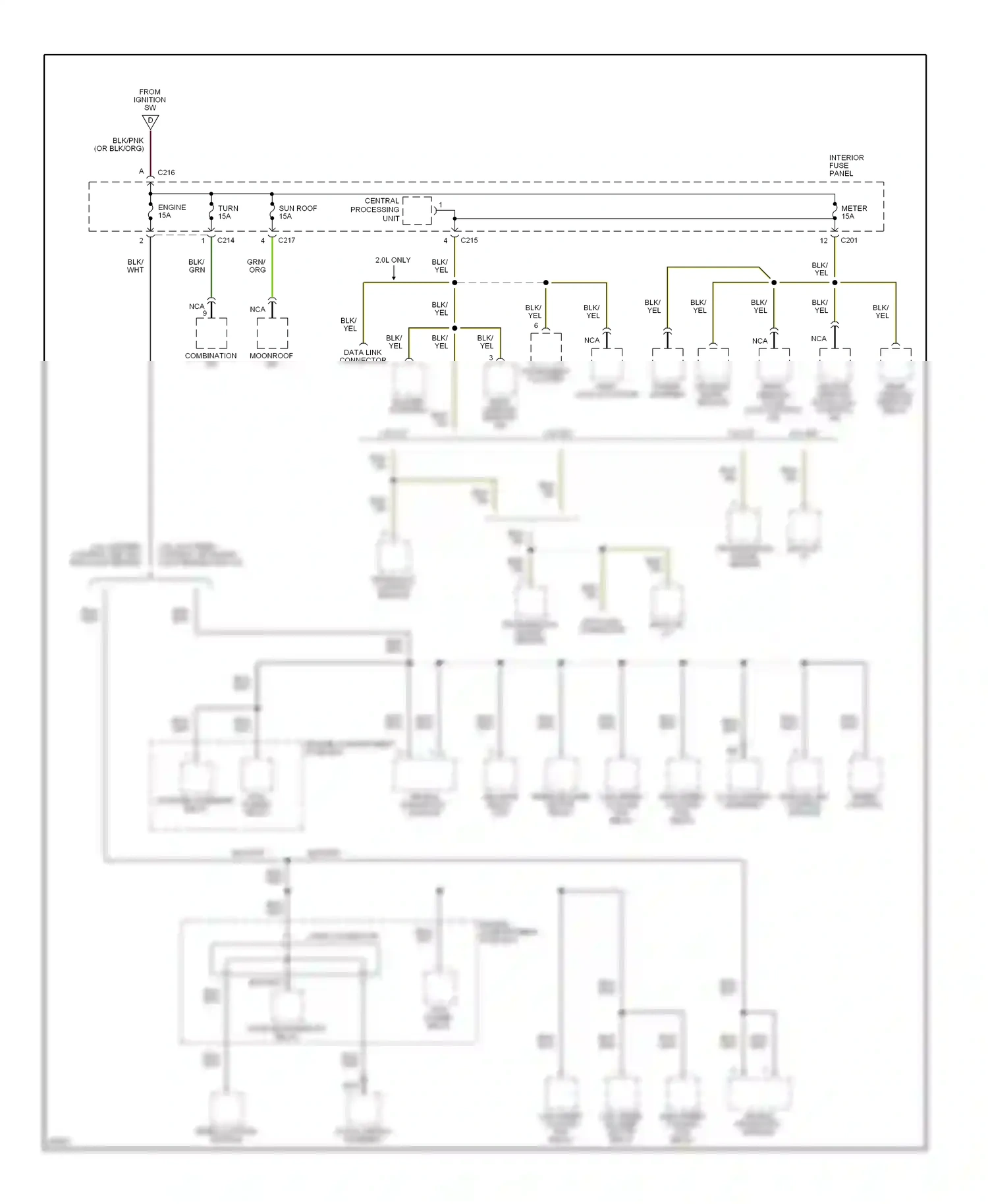 Ford Probe II (1992-1997) engine wiring diagram  (4 of 4)
