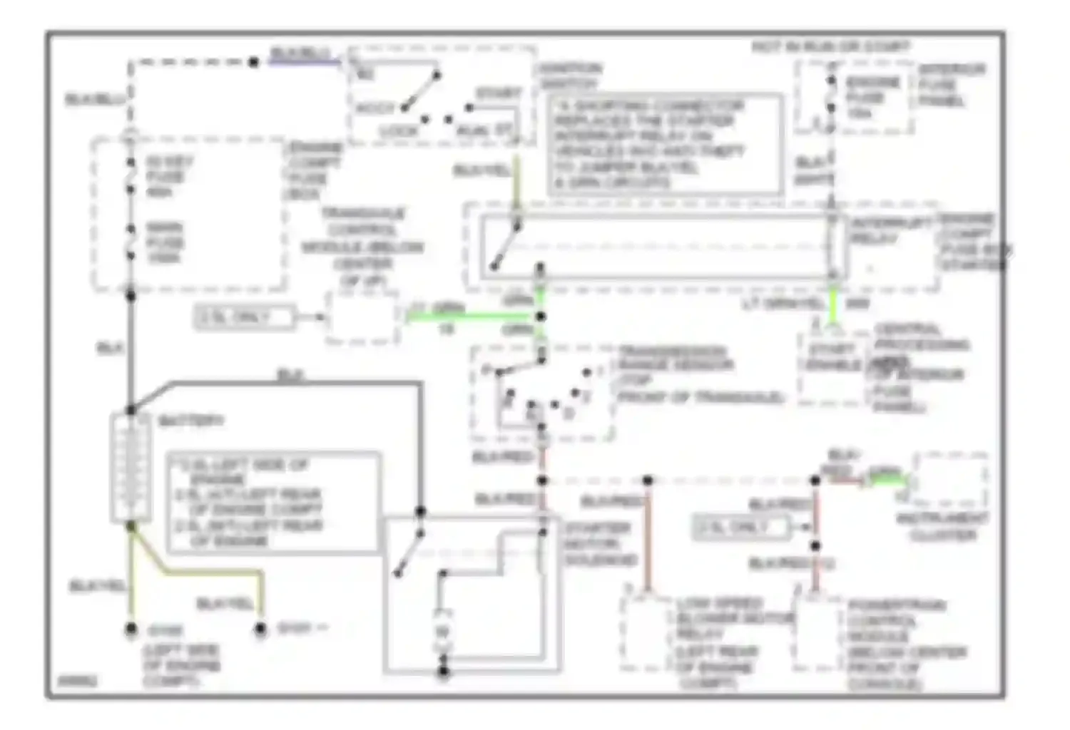 Wiring diagram & grn circuits for Ford Probe II (1992-1997) (1 of 2)