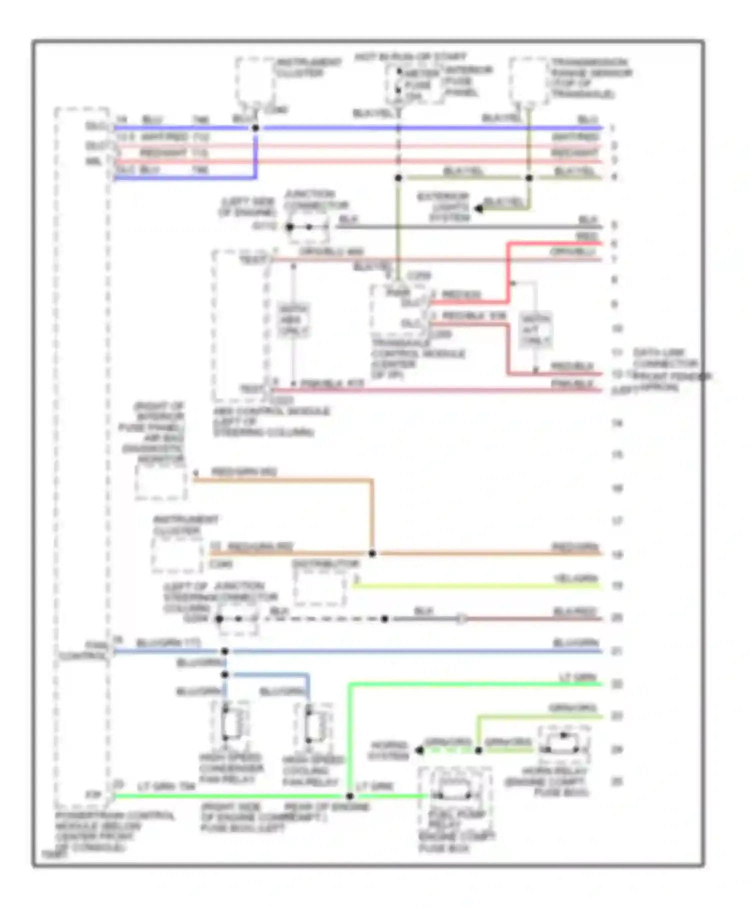 Wiring diagram red/grn for Ford Probe II (1992-1997) (2 of 16)