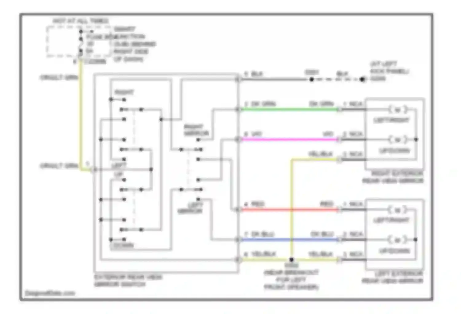Ranger Ford I (1998-2006): Power mirrors circuit
