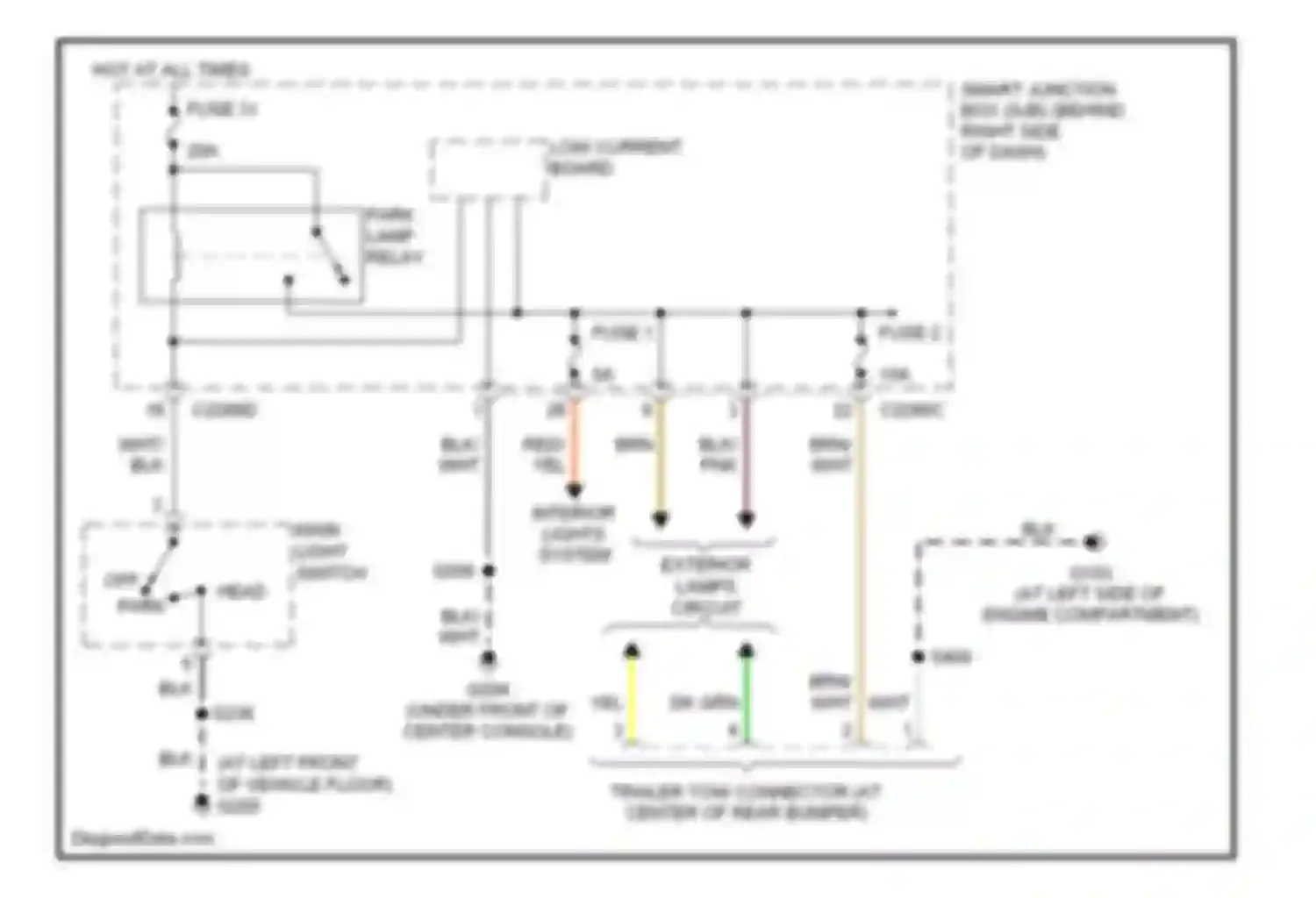 Wiring diagram main light switch for Ford Ranger I (1998-2006) (10 of 11)