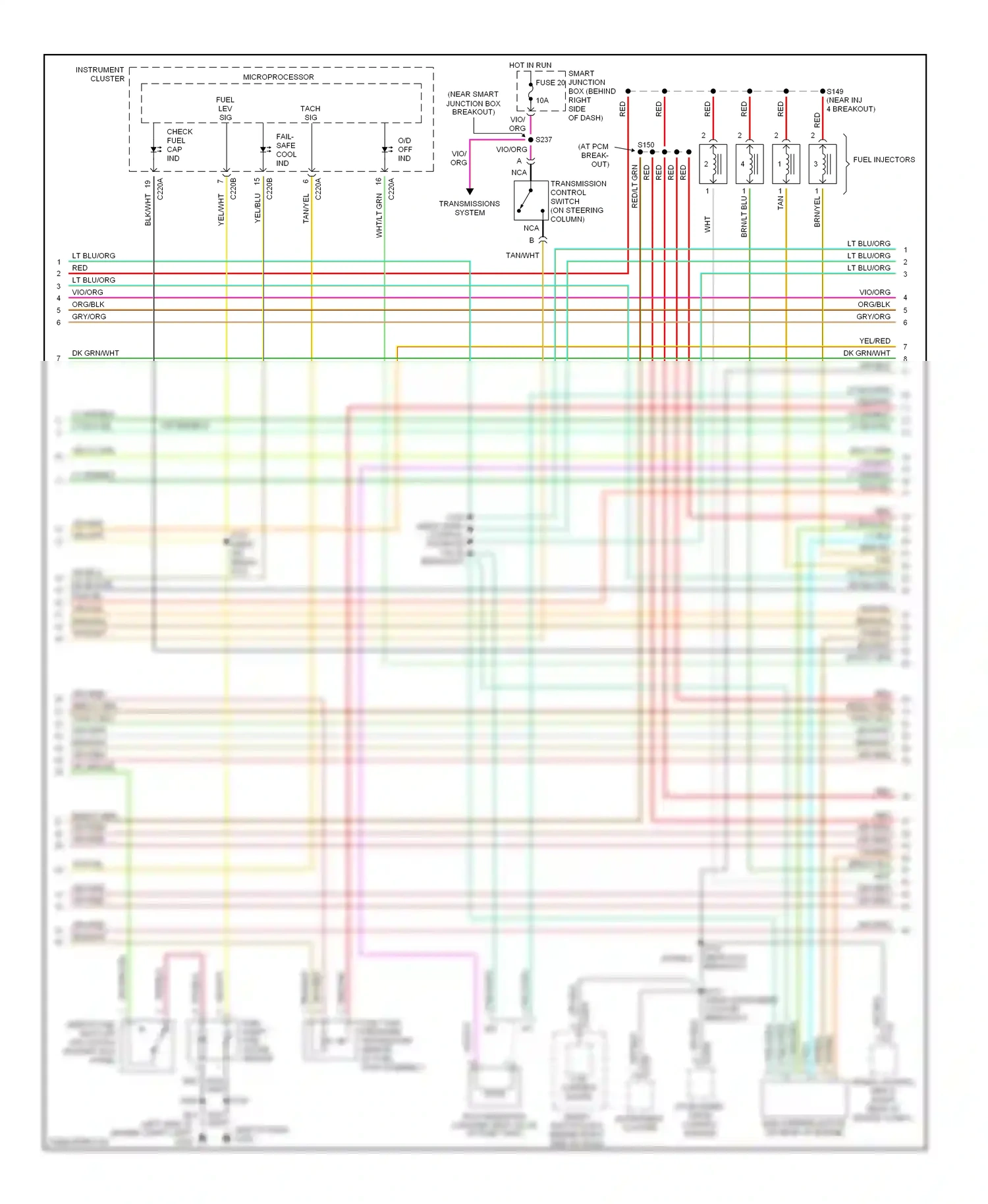 Ford Ranger I (1998-2006) microprocessor wiring diagram  (6 of 15)