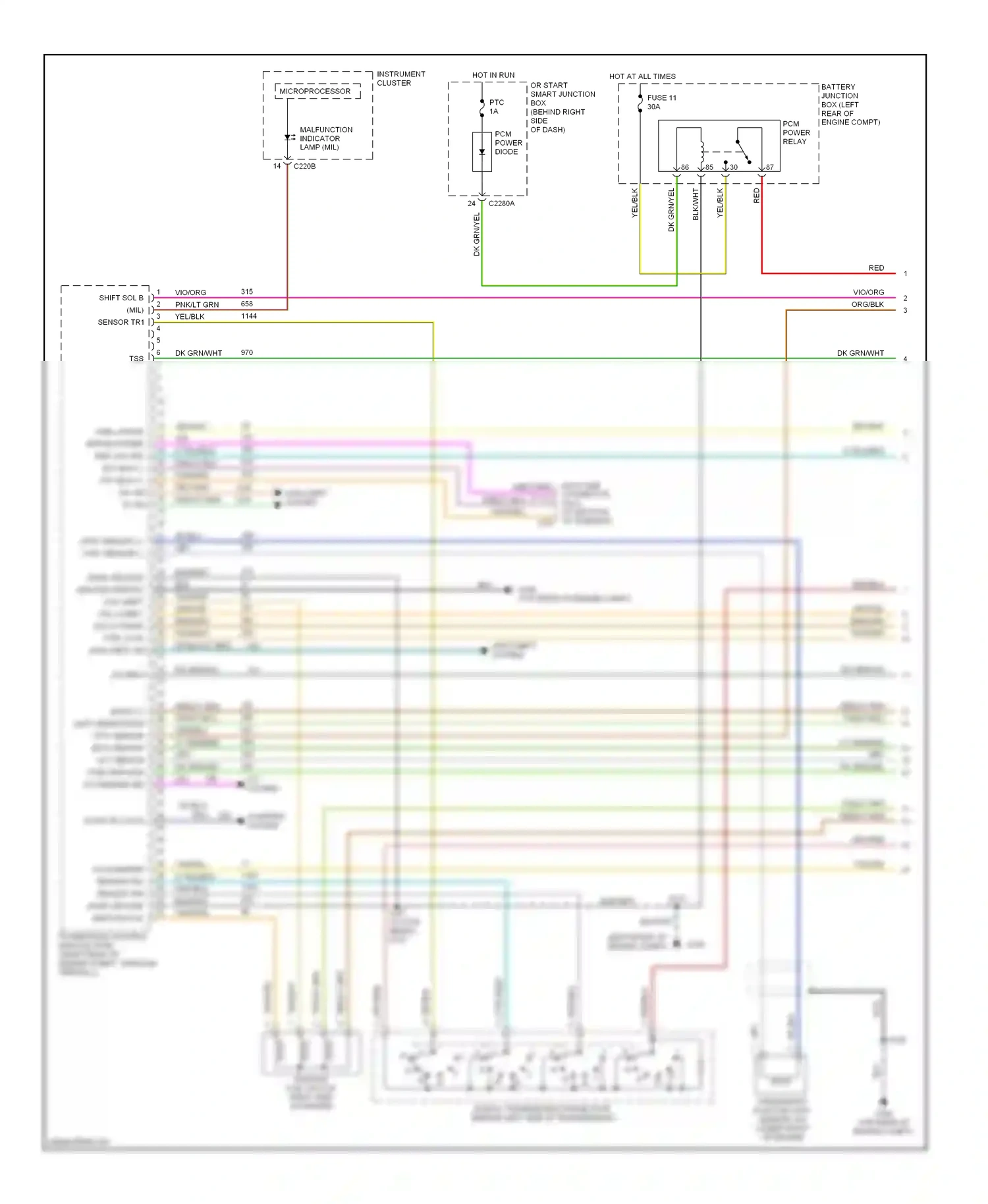 Ford Ranger I (1998-2006) microprocessor wiring diagram  (7 of 15)