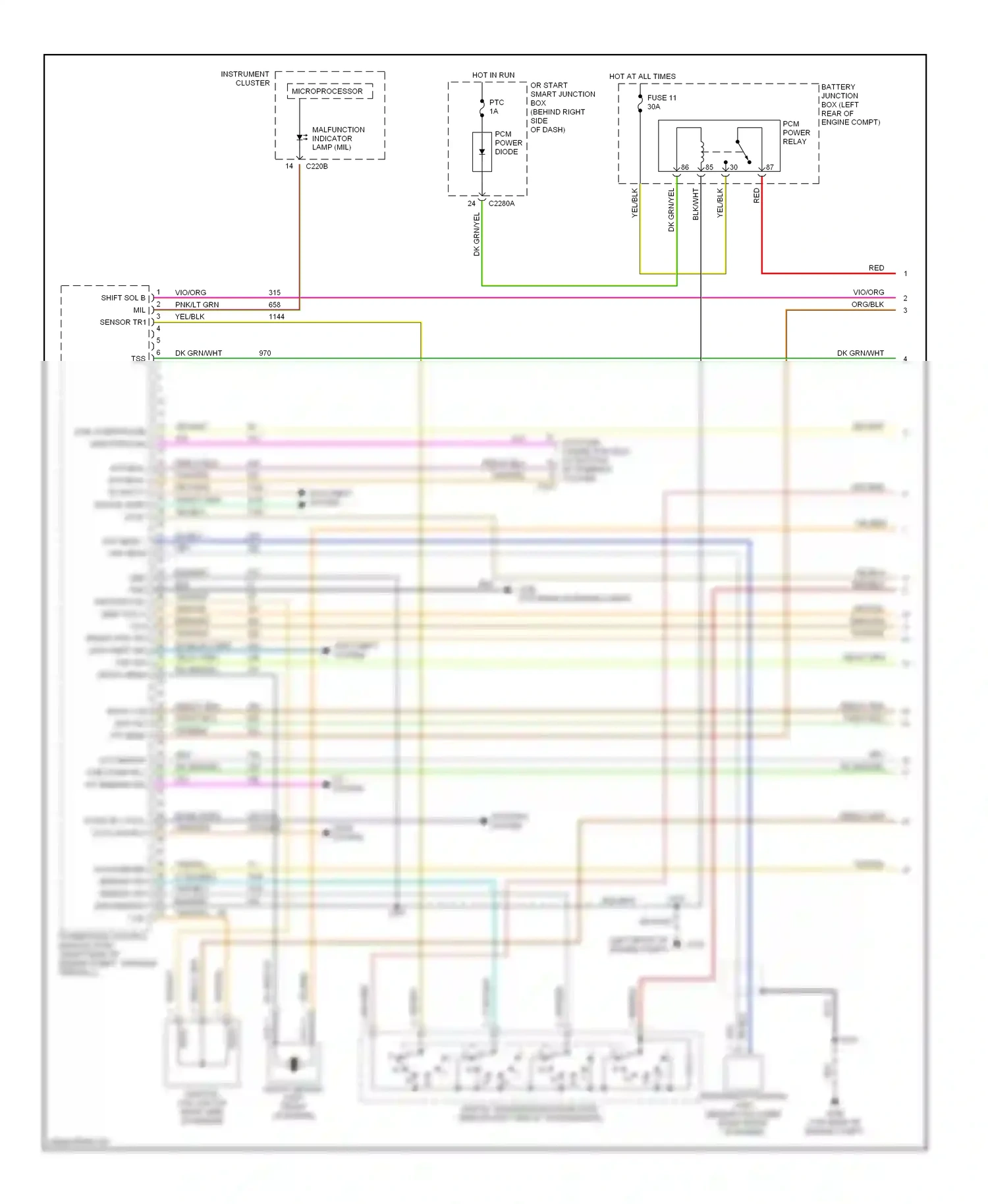 Ford Ranger I (1998-2006) microprocessor wiring diagram  (5 of 15)
