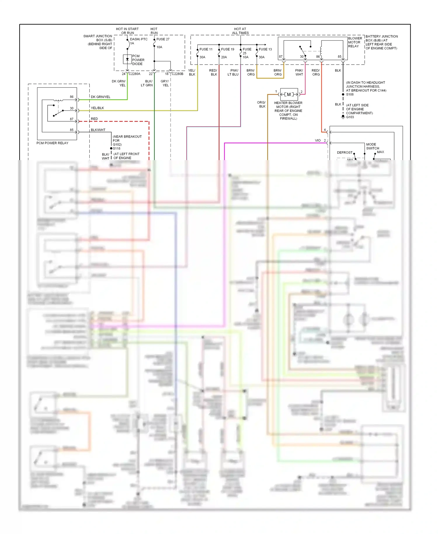 Ford Ranger I (1998-2006) microprocessor wiring diagram  (4 of 15)