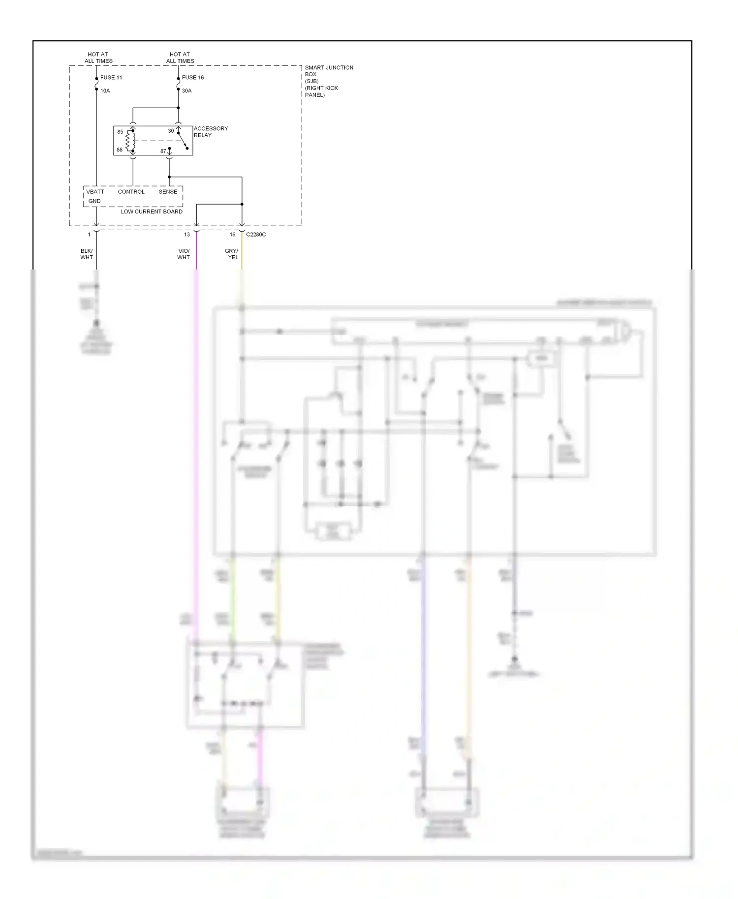 Ford Ranger II facelift (2009-2011) auto down switch wiring diagram  (1 of 1)