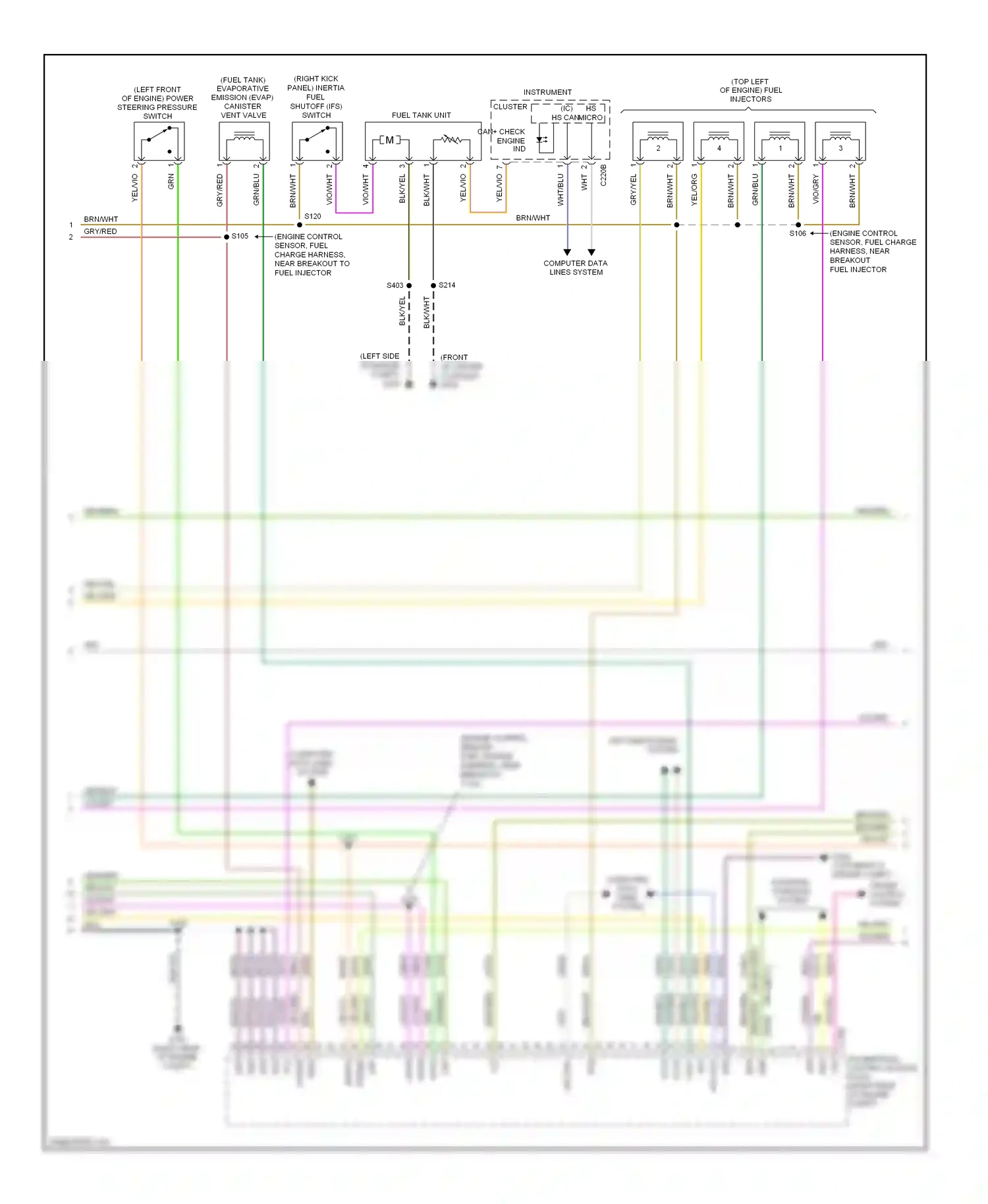 Ford Ranger II facelift (2009-2011) (engine control sensor, fuel wiring diagram  (1 of 2)