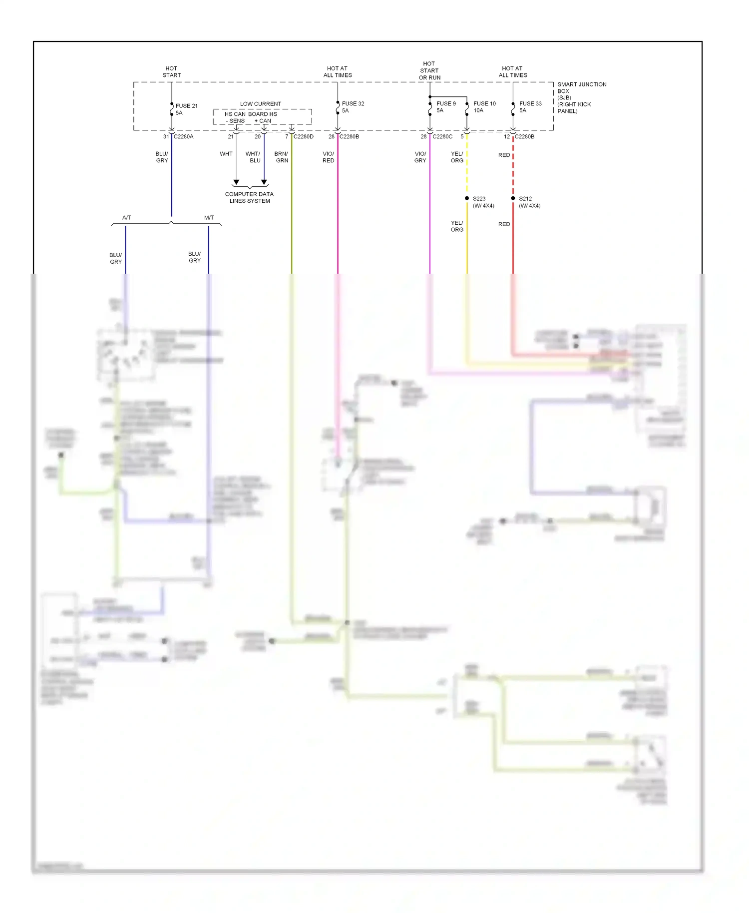 Ford Ranger II facelift (2009-2011) fuse 10 wiring diagram  (5 of 5)
