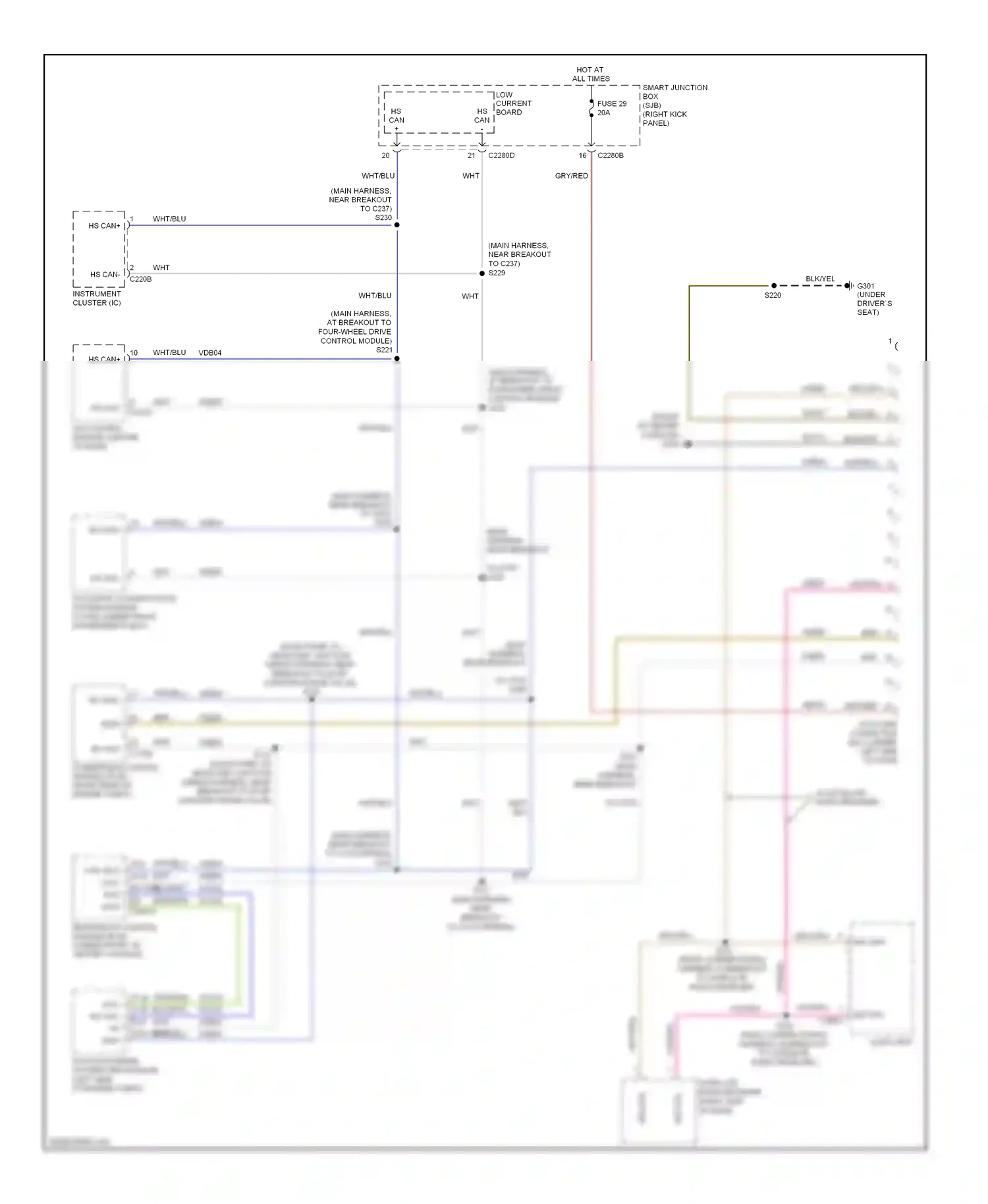 Ford Ranger II facelift (2009-2011) gry/red wiring diagram  (4 of 9)