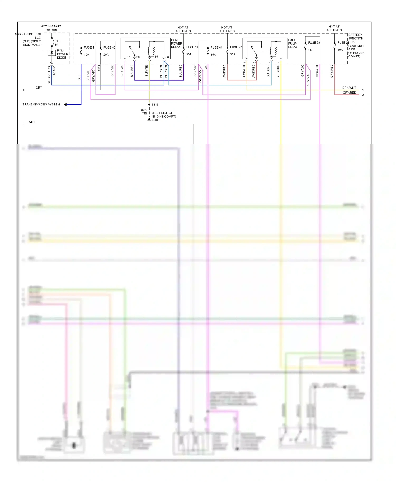 Ford Ranger II facelift (2009-2011) gry/red wiring diagram  (6 of 9)