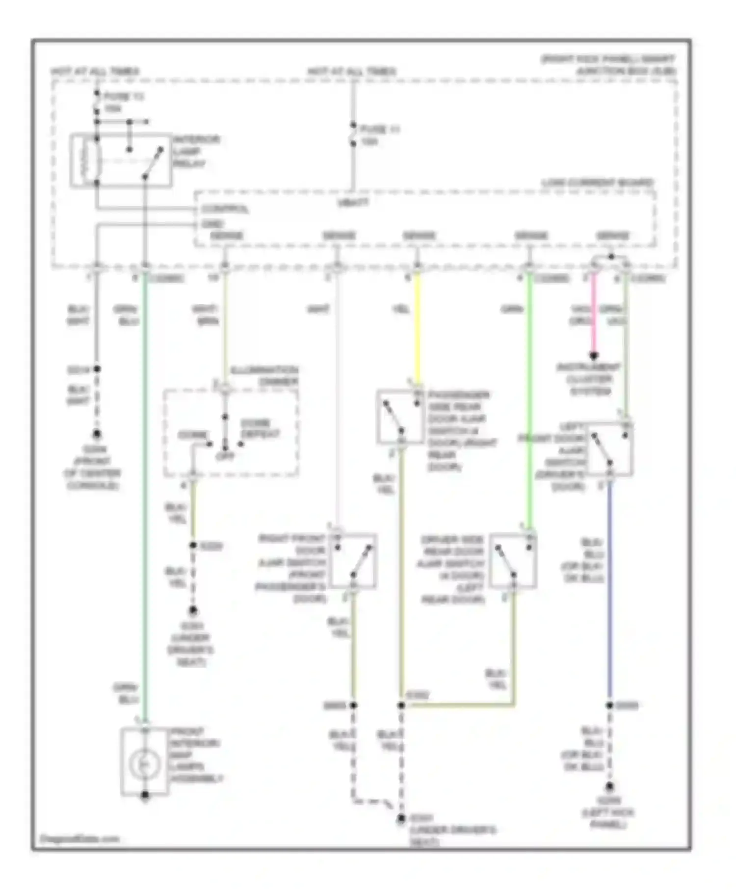 Wiring diagram left rear tire pressure sensor for Ford Ranger II facelift (2009-2011)
