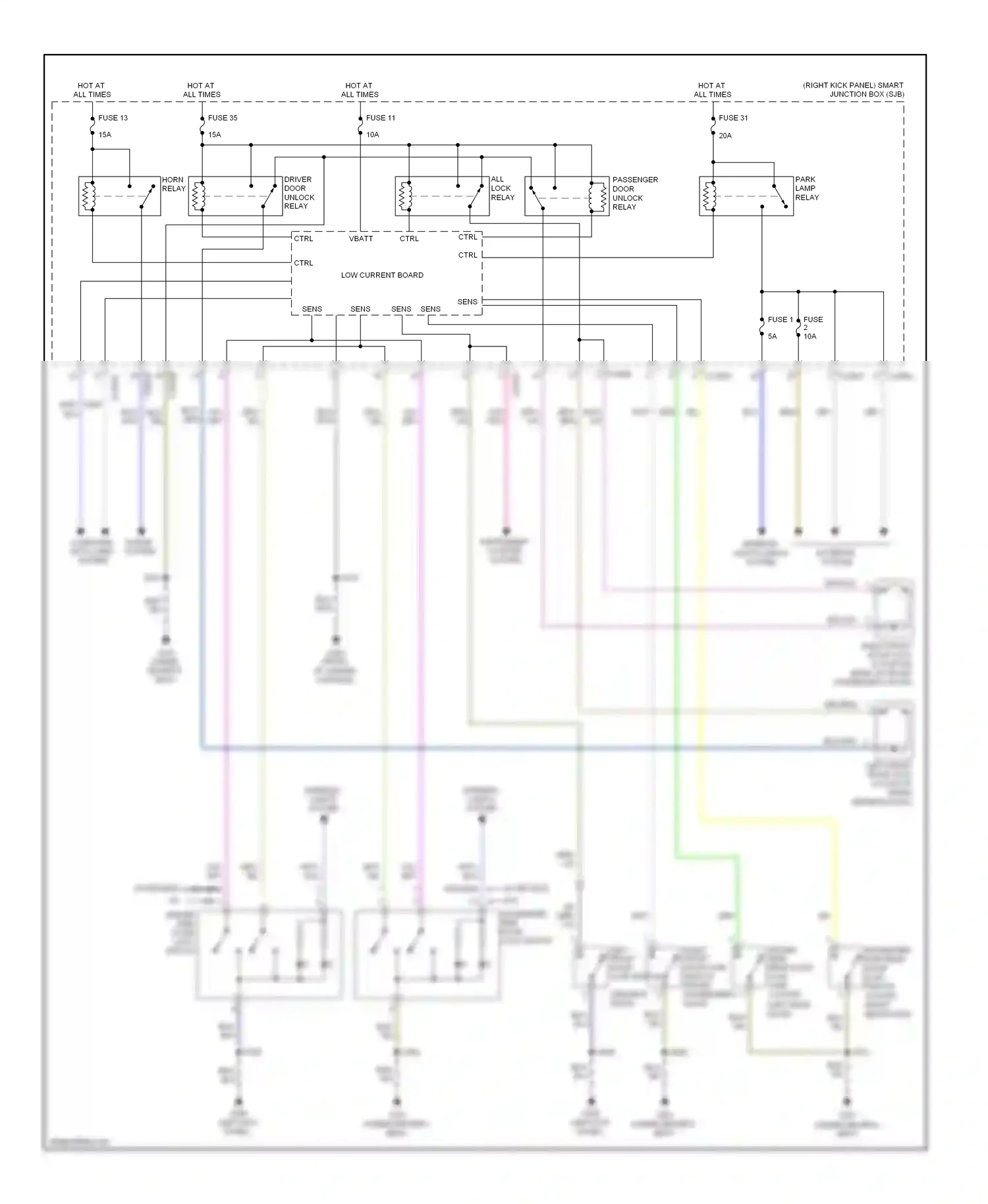 Ford Ranger II facelift (2009-2011) left front door ajar switch wiring diagram  (1 of 4)