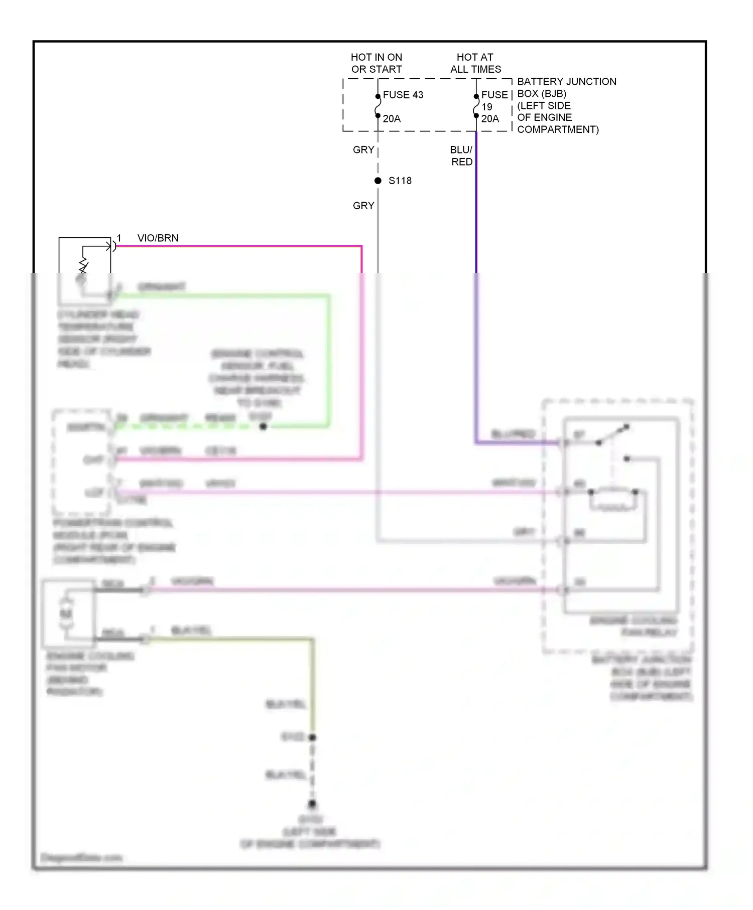 Ford Ranger II facelift (2009-2011) vio/grn wiring diagram  (4 of 15)