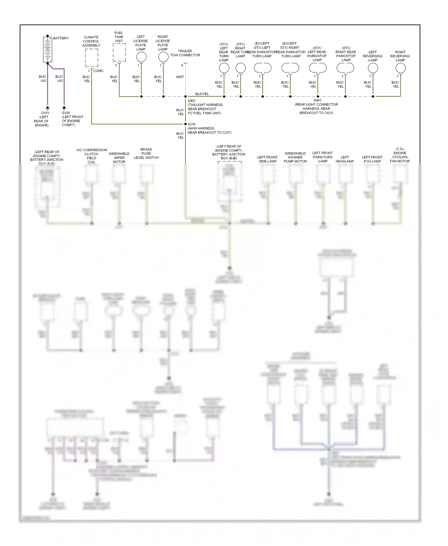 Ford Ranger II facelift (2009-2011) windshield washer pump motor wiring diagram  (1 of 1)