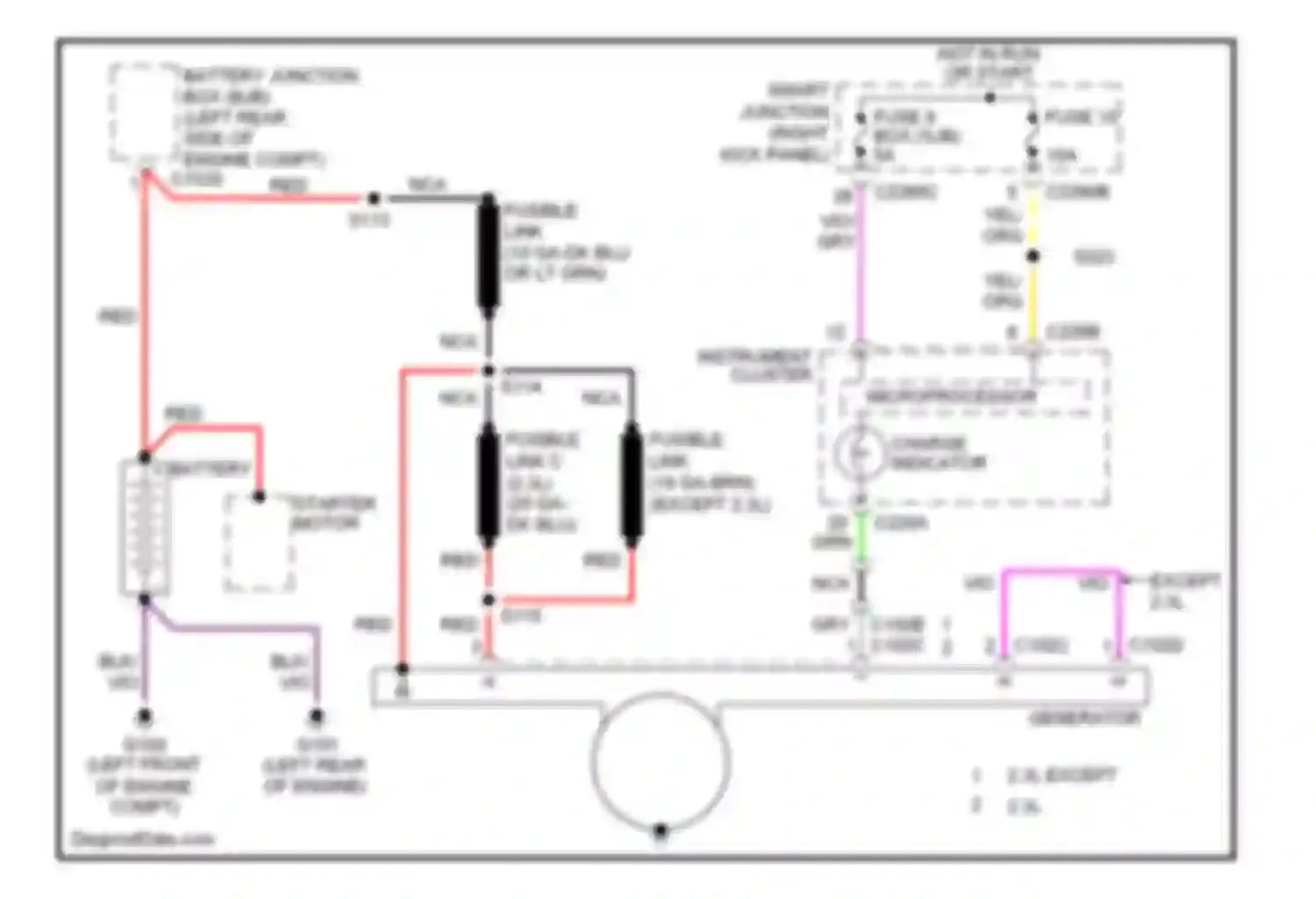 Wiring diagram charge indicator for Ford Ranger II (2006-2009) (1 of 1)