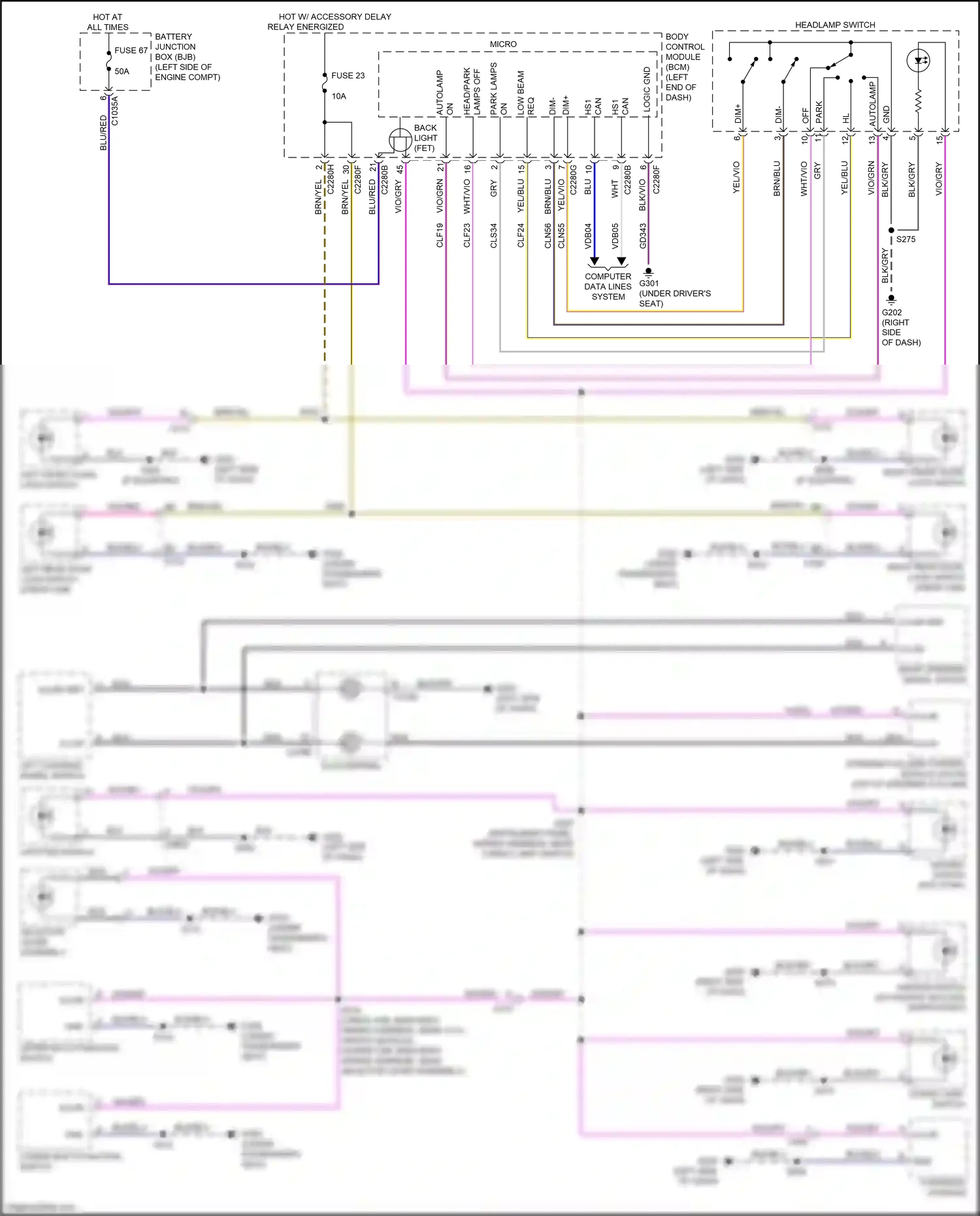 Wiring diagram lower multi-function switch for Ford Ranger T6.2 (2022-2024) (4 of 6)