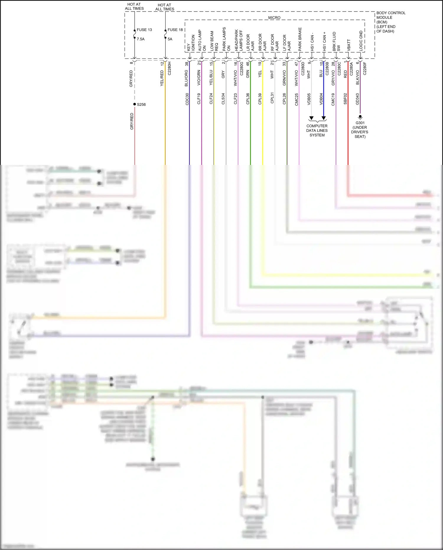 Wiring diagram multi- function switch for Ford Ranger T6.2 (2022-2024) (1 of 3)