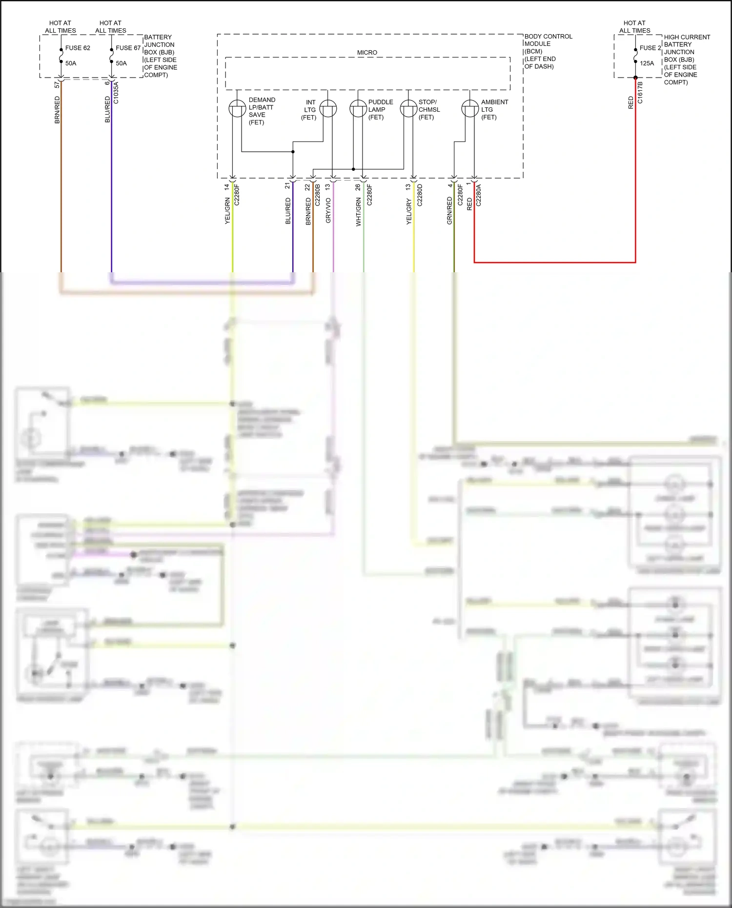 Wiring diagram overhead console for Ford Ranger T6.2 (2022-2024) (1 of 4)