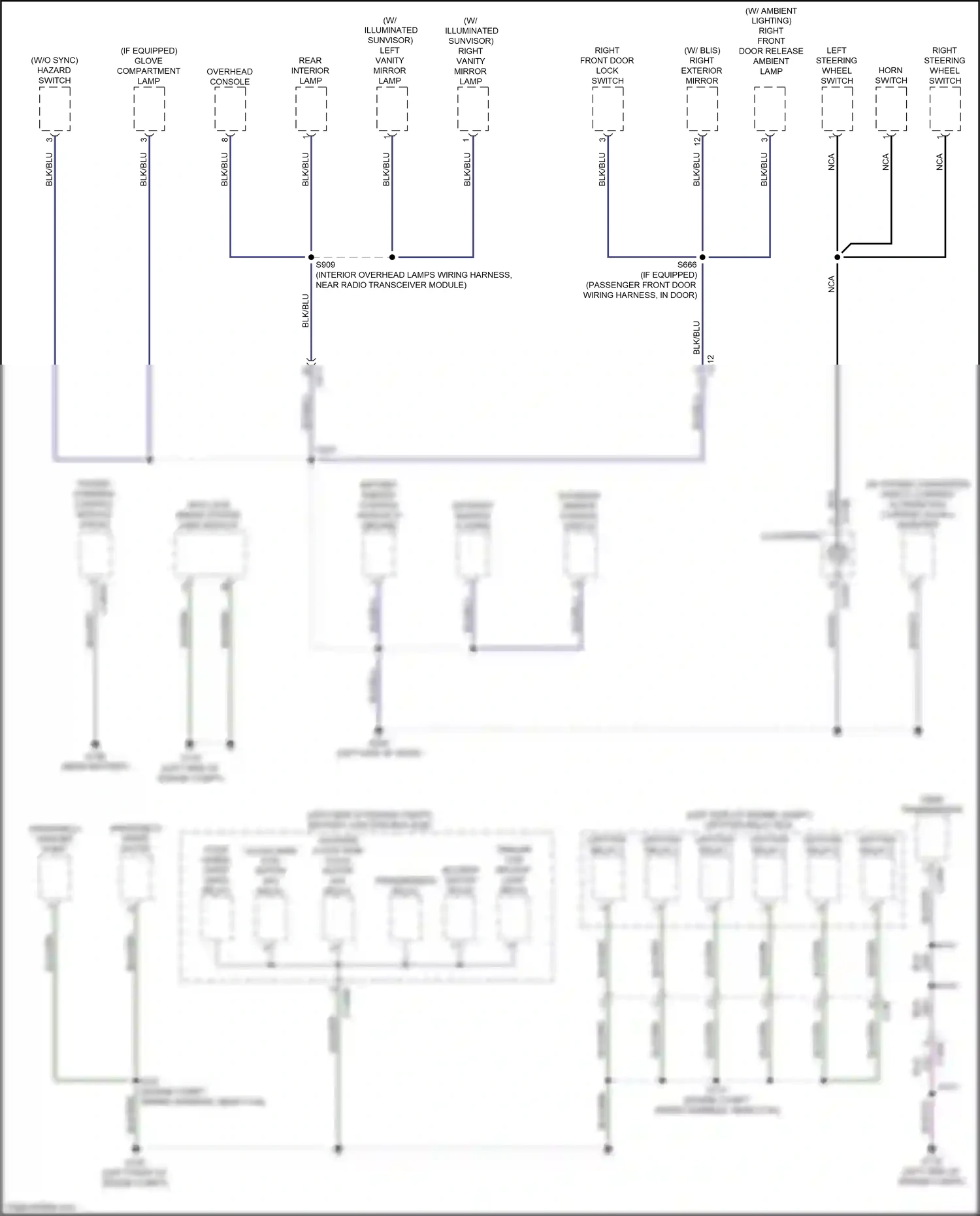 Wiring diagram overhead console for Ford Ranger T6.2 (2022-2024) (2 of 4)
