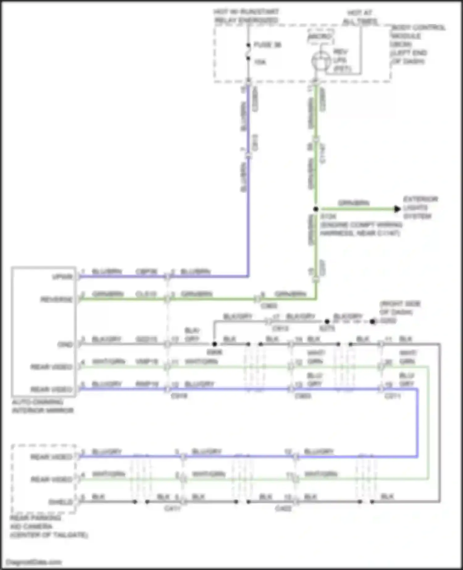 Wiring diagram rear video - for Ford Ranger T6.2 (2022-2024) (1 of 6)
