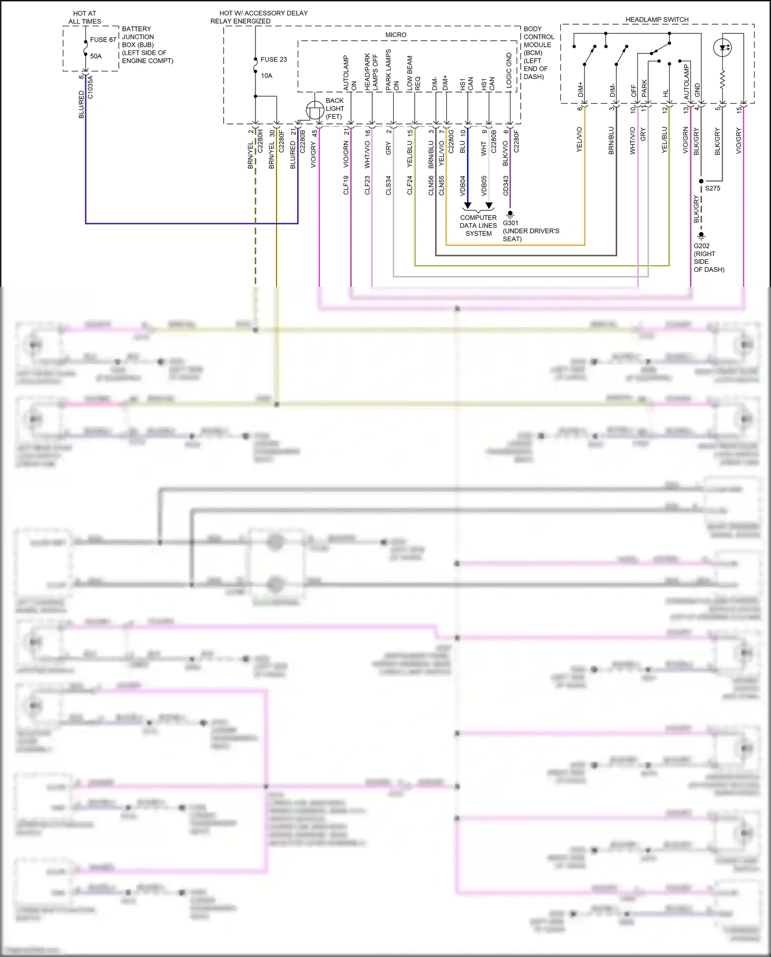 Wiring diagram upper multi-function switch for Ford Ranger T6.2 (2022-2024) (4 of 6)