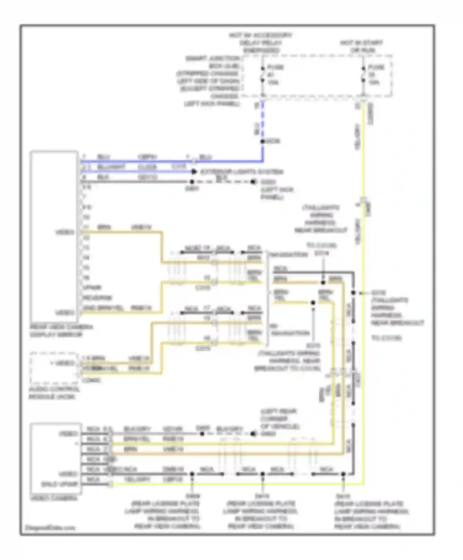 RV Cutaway E350 Super Duty Ford  (1999-2011): Rear camera circuit