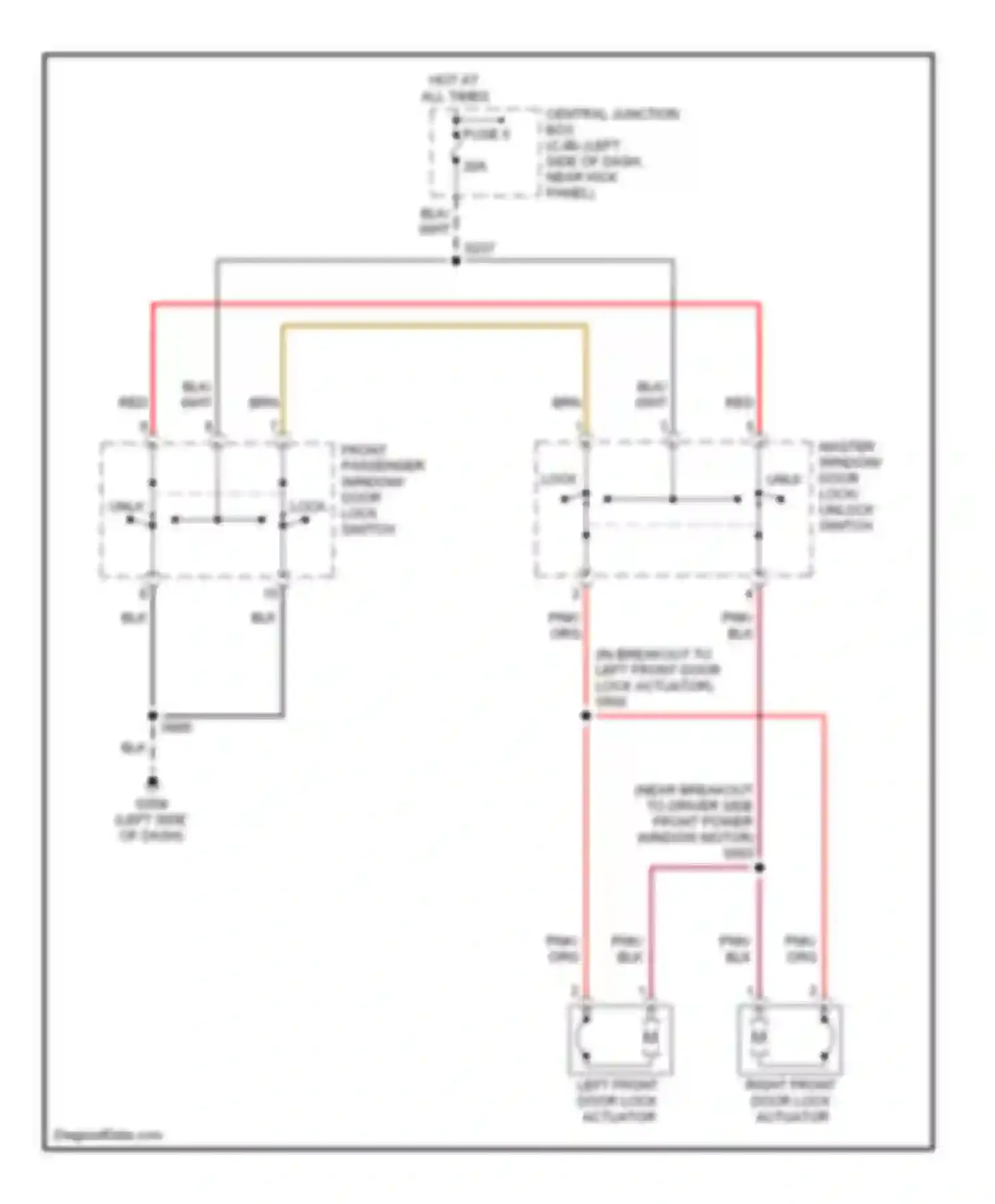 RV Cutaway E350 Super Duty Ford  (1999-2011): Door lock circuit, cutaway chassis