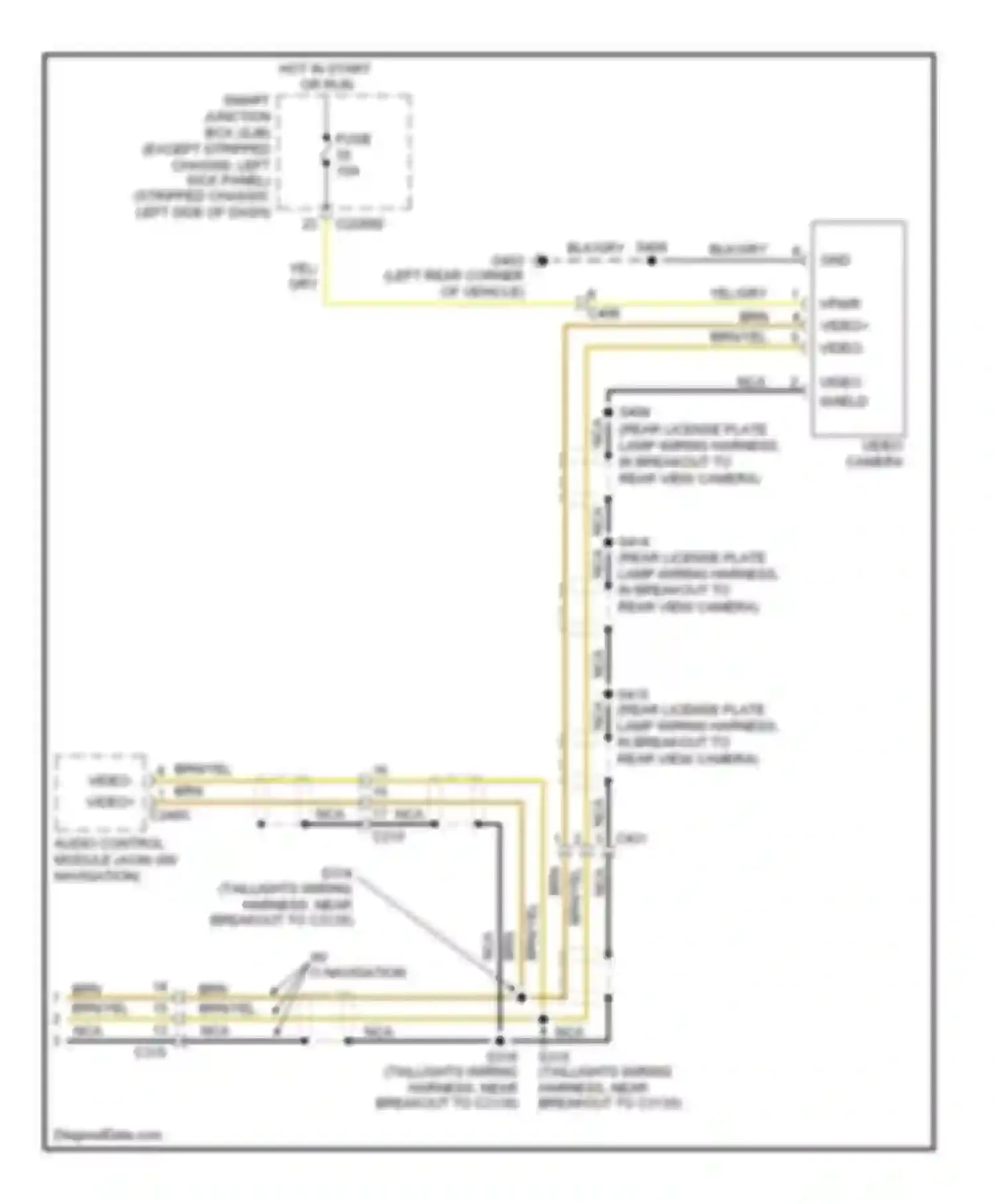 RV Cutaway E350 Super Duty Ford  (1999-2011): Electrochromic mirror circuit, with rear view camera (2 of 2)