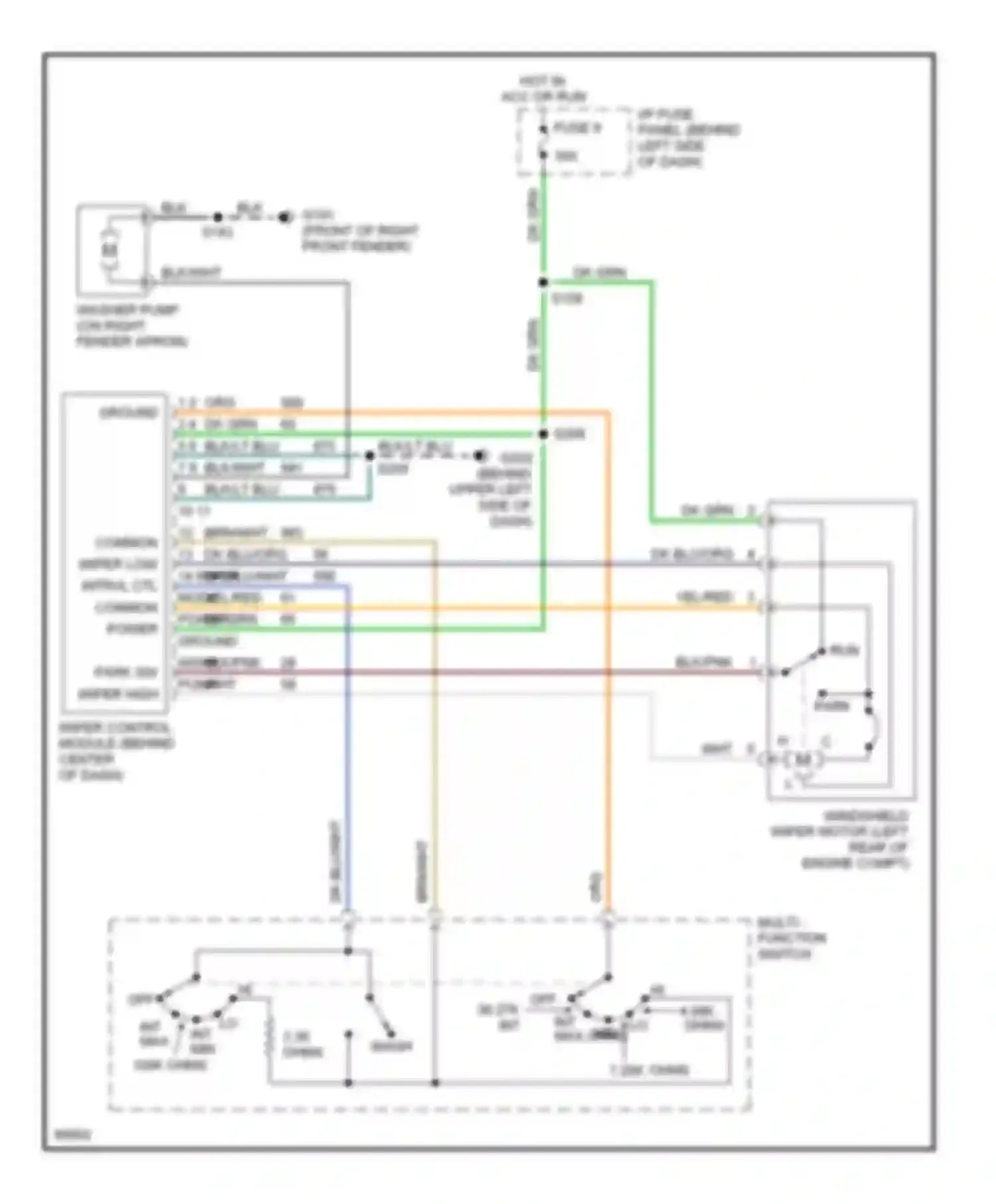 RV Cutaway E350 Ford  (1997-1998): Wiper/washer circuit