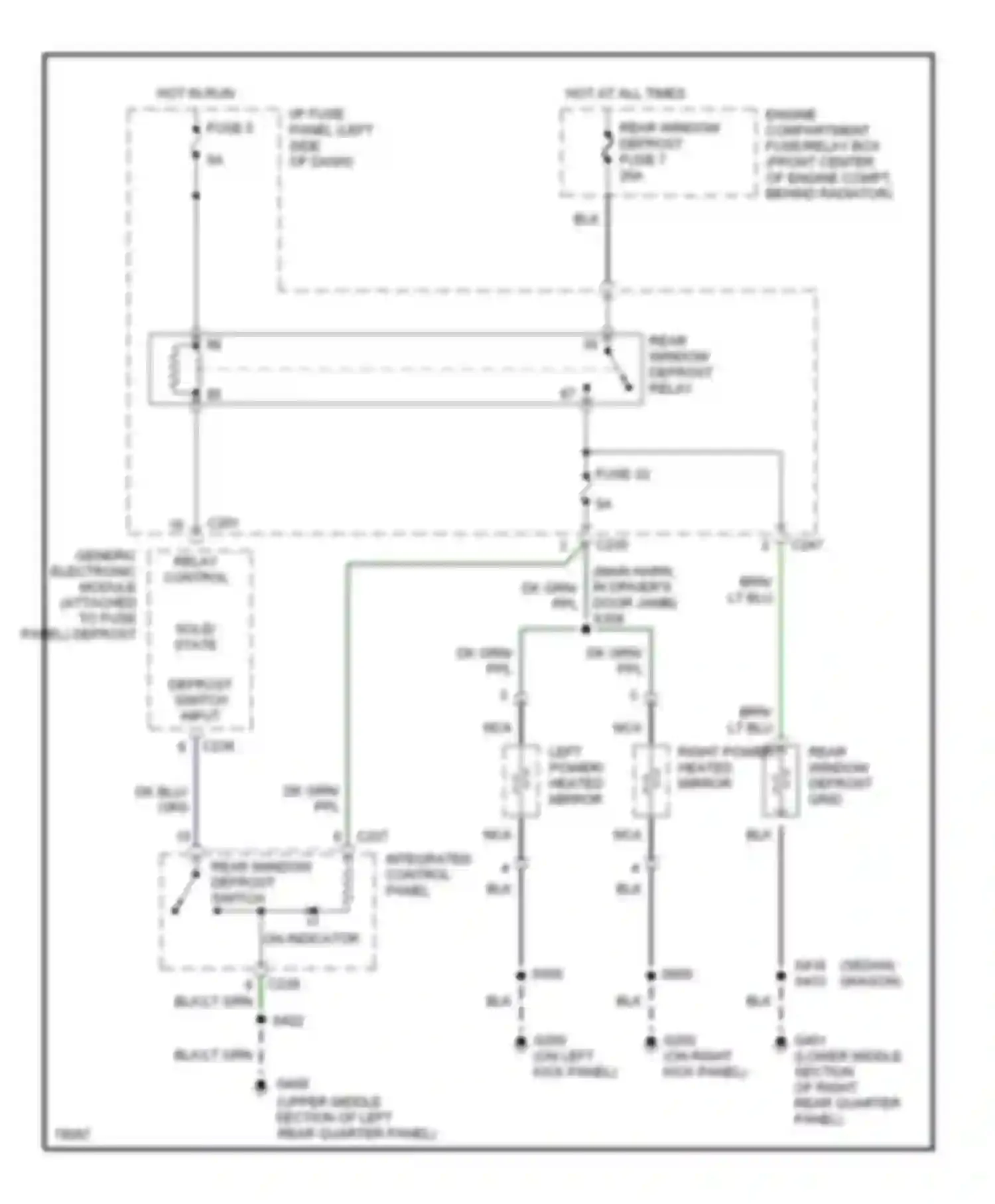 Taurus Ford III (1995-1999): Defogger circuit