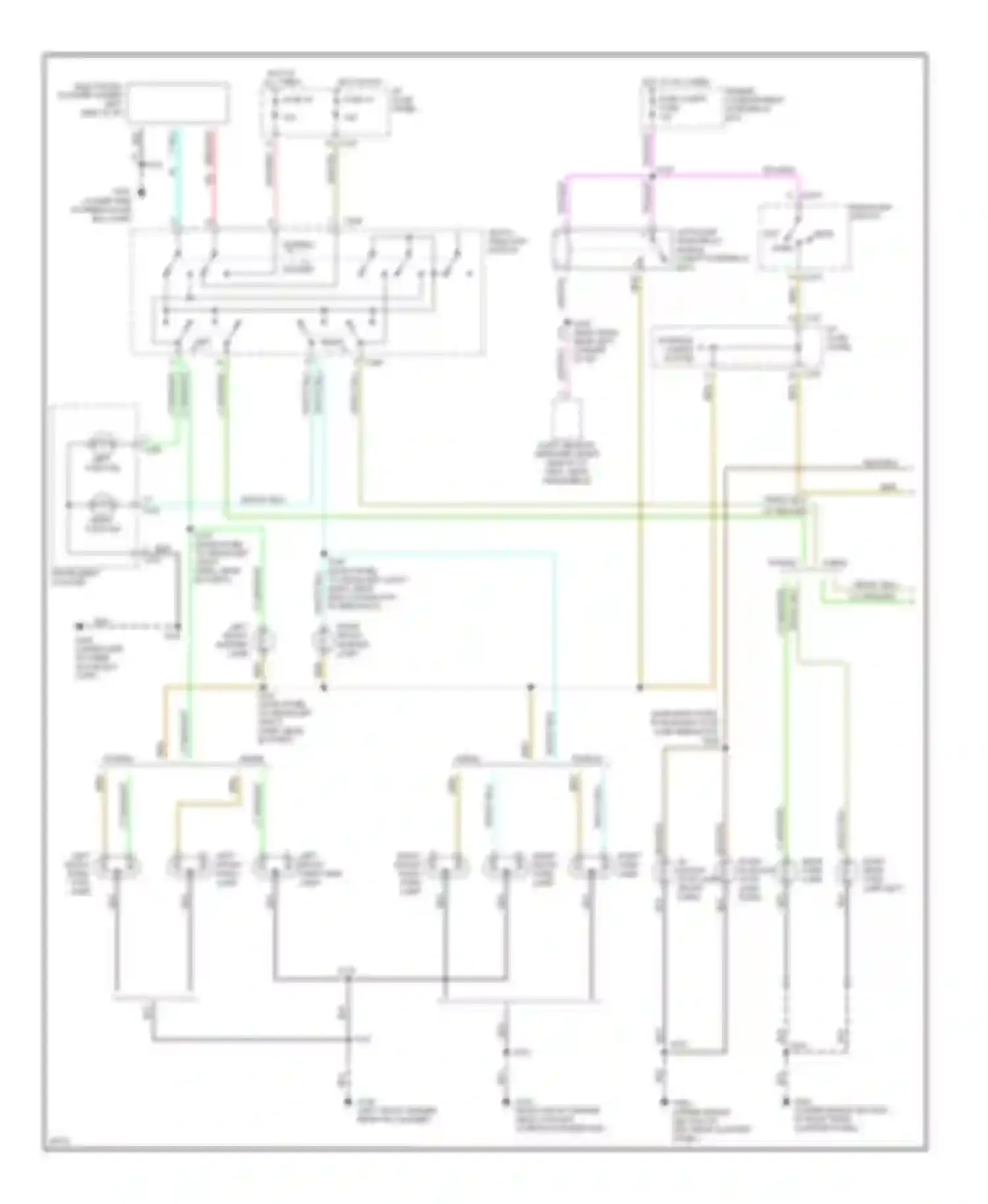 Taurus Ford III (1995-1999): Exterior lamps circuit, sedan with lamp out warning (1 of 2)
