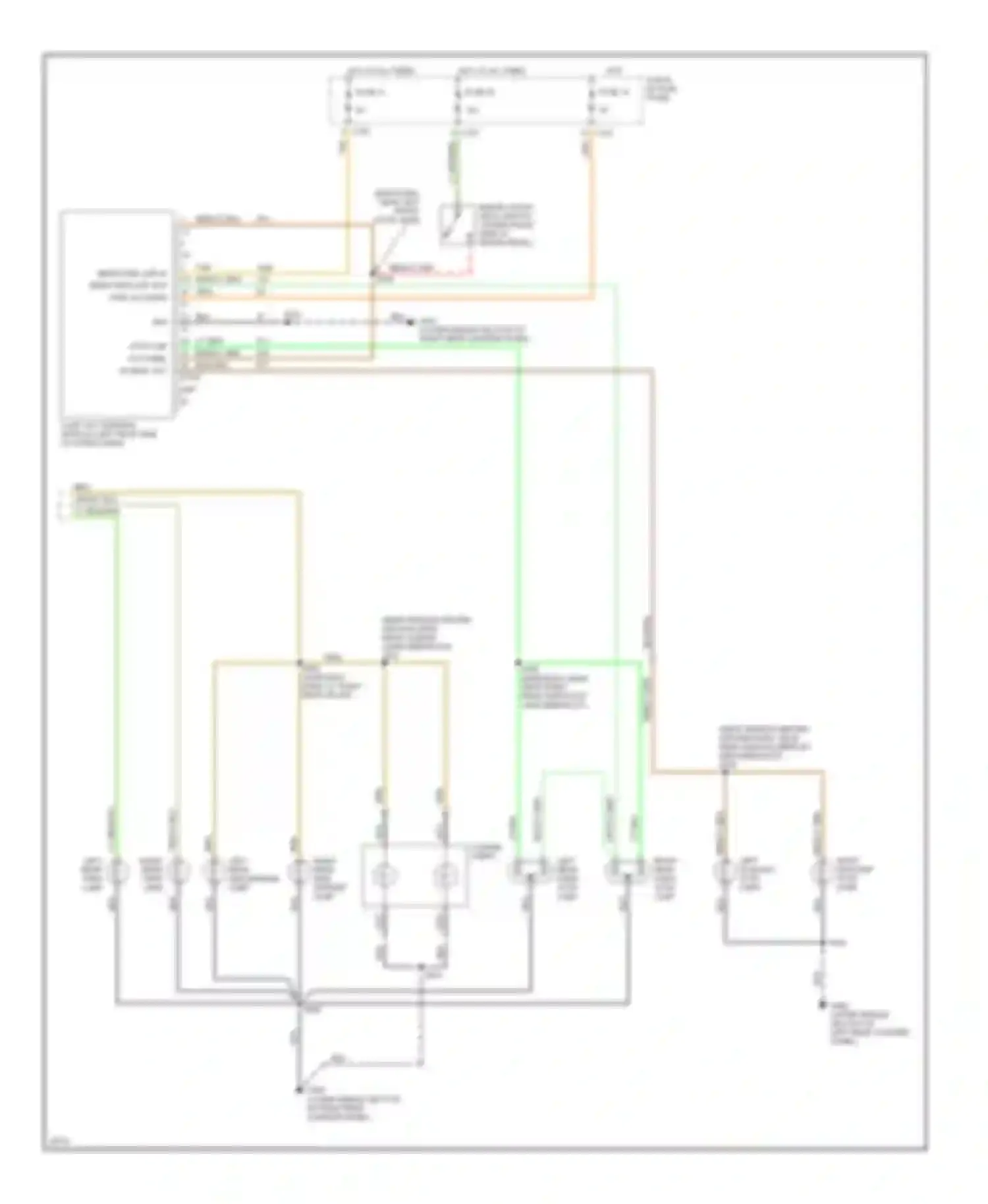 Taurus Ford III (1995-1999): Exterior lamps circuit, wagon with lamp out warning (2 of 2)