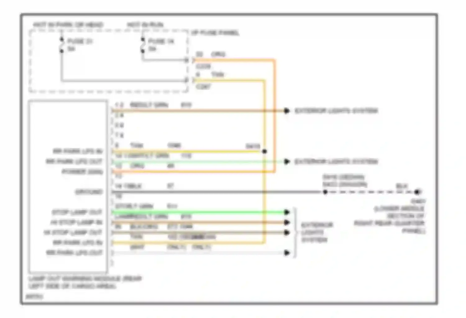 Taurus Ford III (1995-1999): Lamp outage module circuit