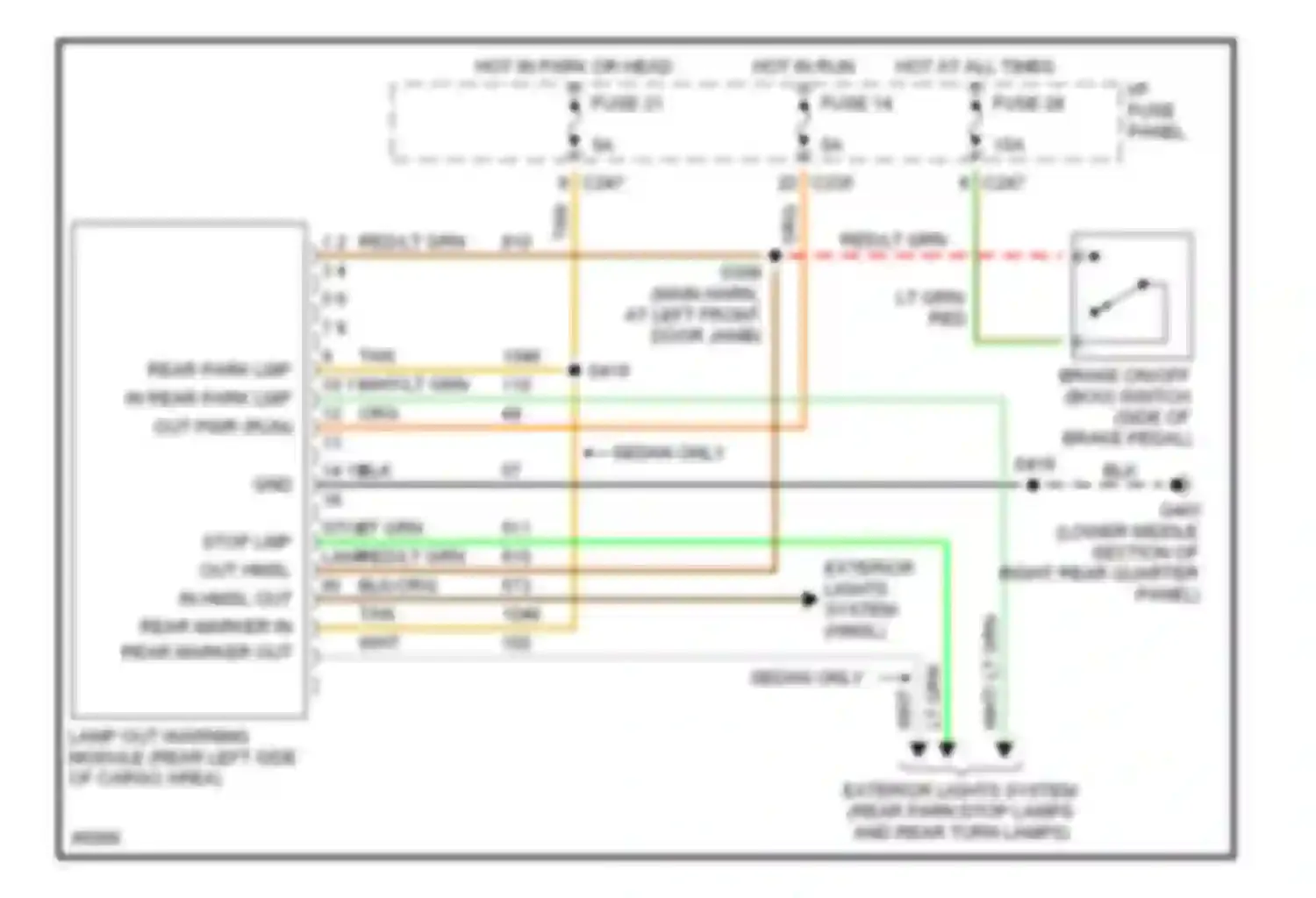 Taurus Ford III (1995-1999): Lamp outage circuit