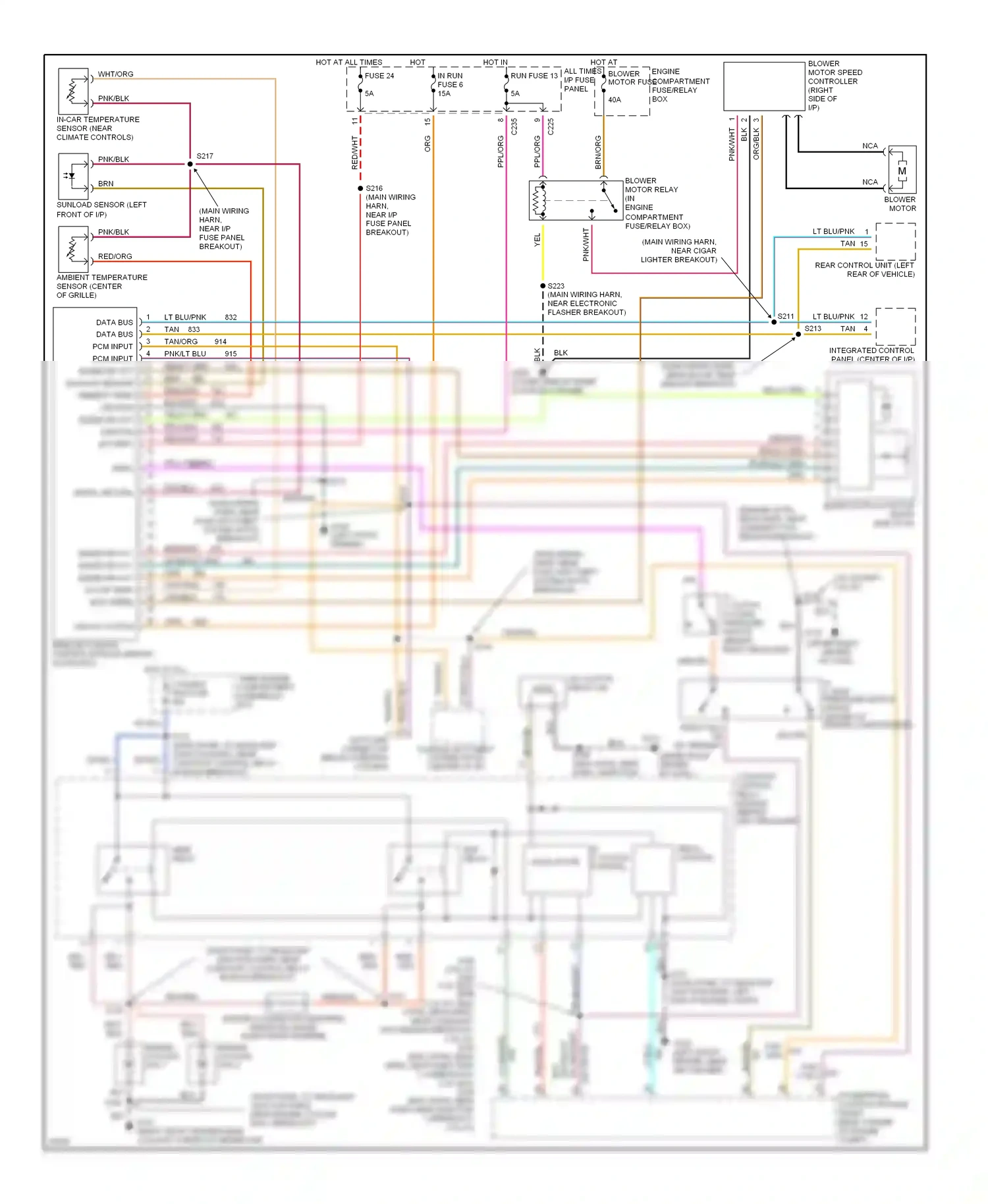 Wiring diagram a/c clutch control solid state for Ford Taurus III (1995-1999) (1 of 1)