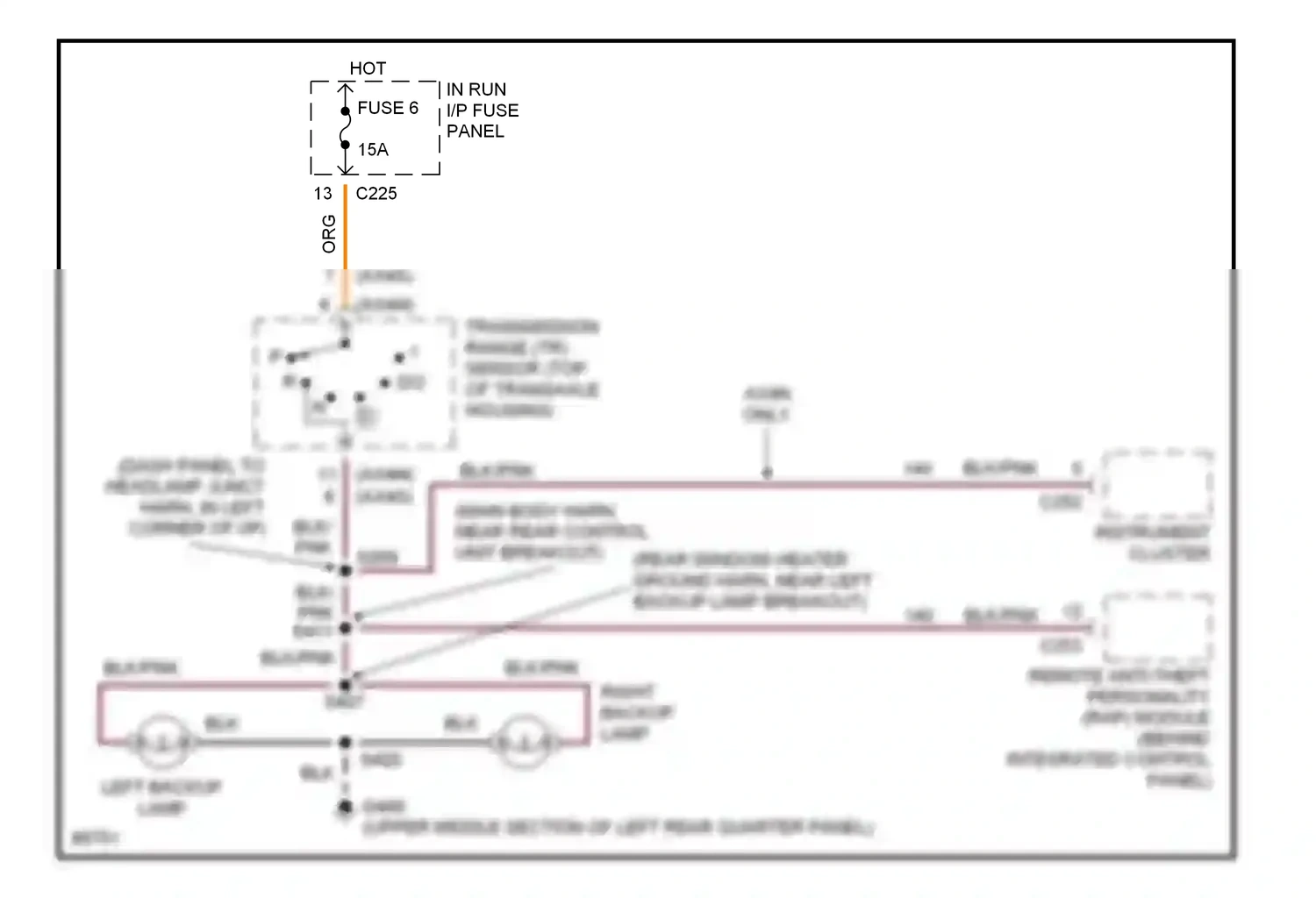 Wiring diagram blk for Ford Taurus III (1995-1999) (21 of 72)