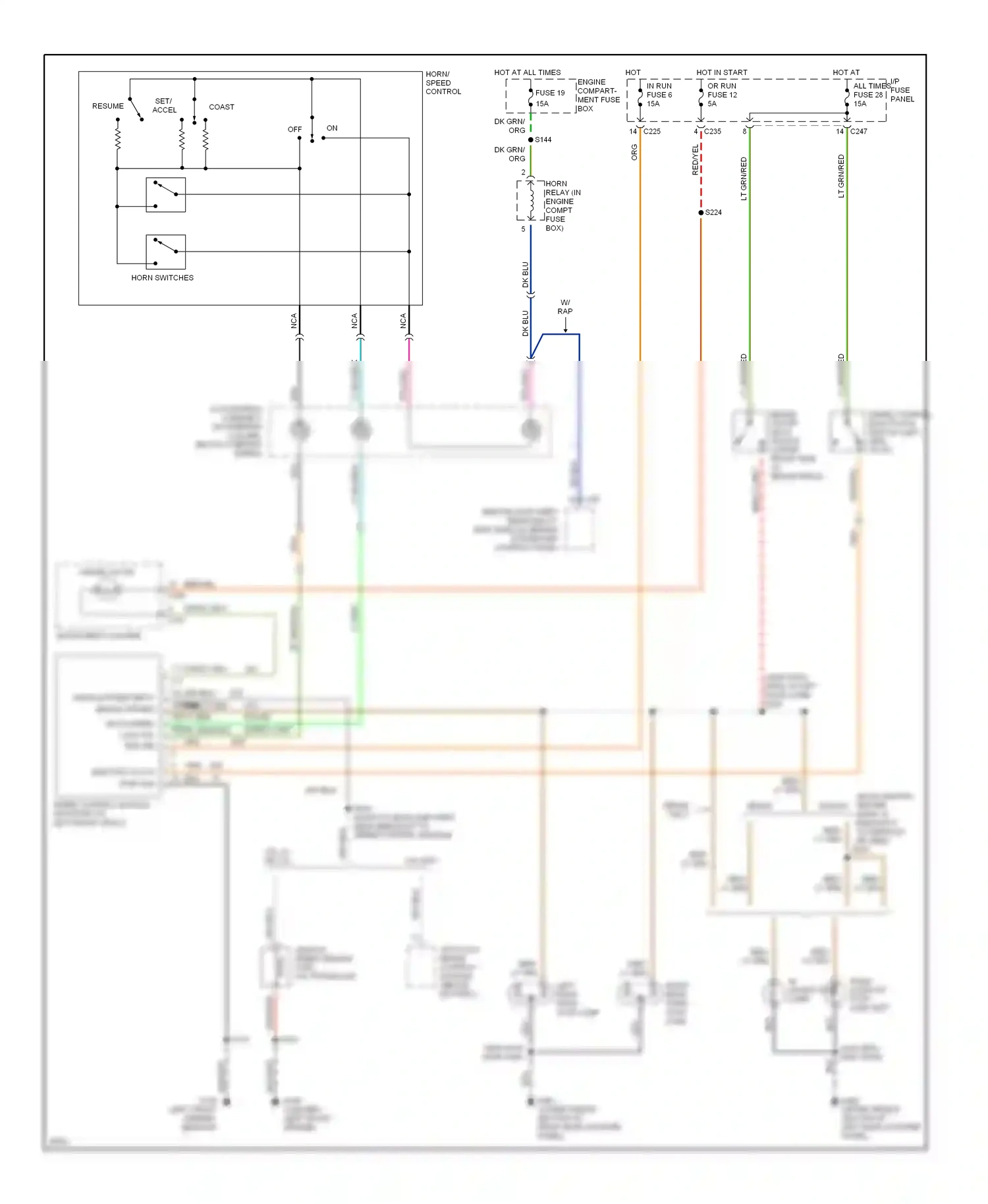 Wiring diagram dk grn for Ford Taurus III (1995-1999) (3 of 23)