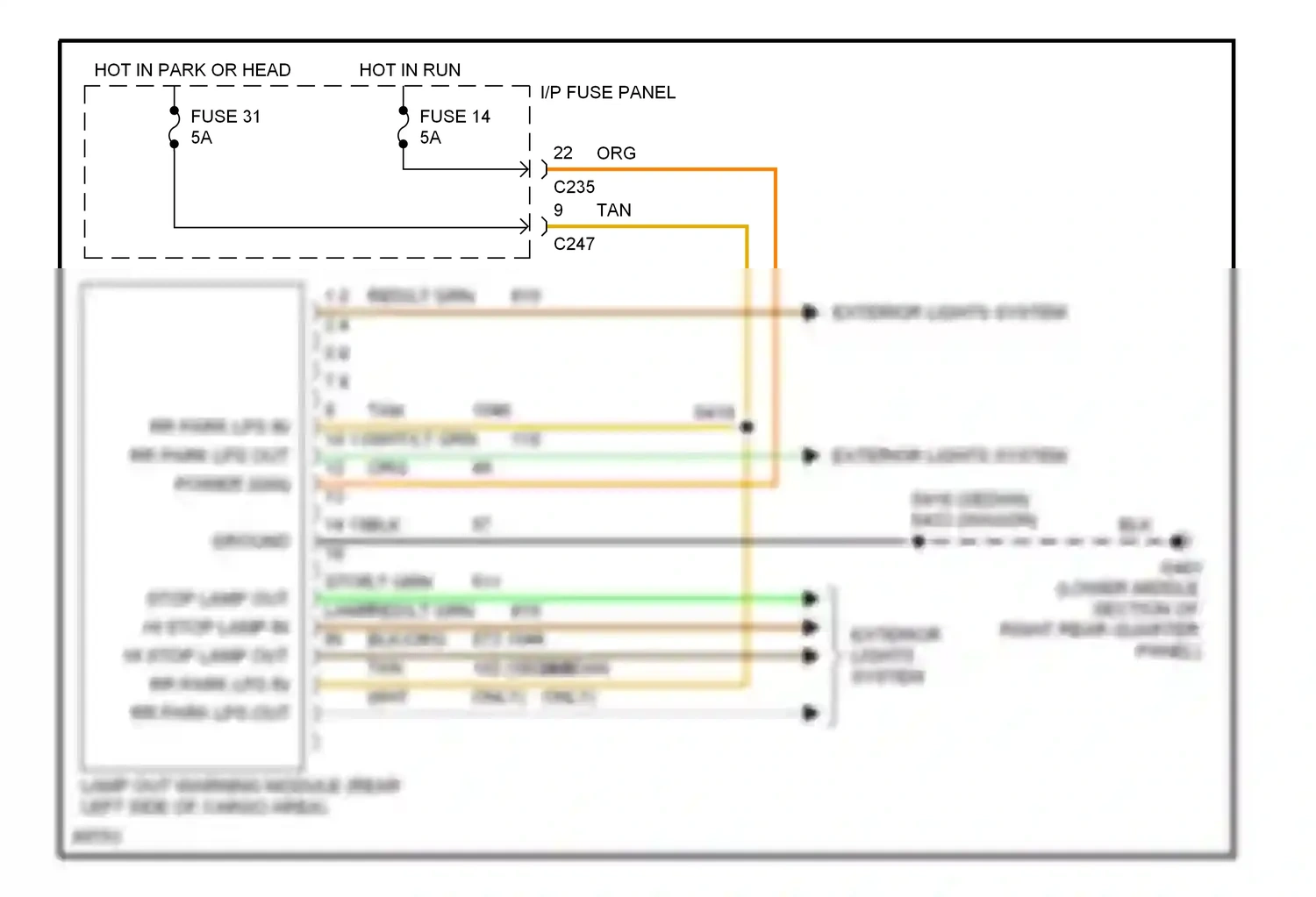 Wiring diagram fuse 31 for Ford Taurus III (1995-1999) (5 of 6)