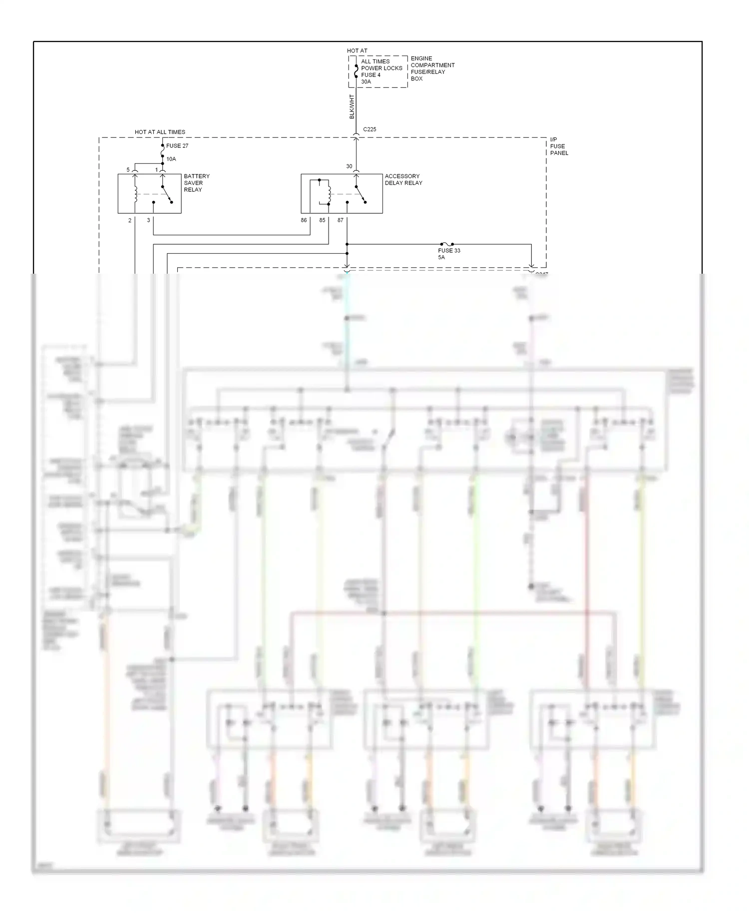 Wiring diagram fuse 33 for Ford Taurus III (1995-1999) (2 of 2)