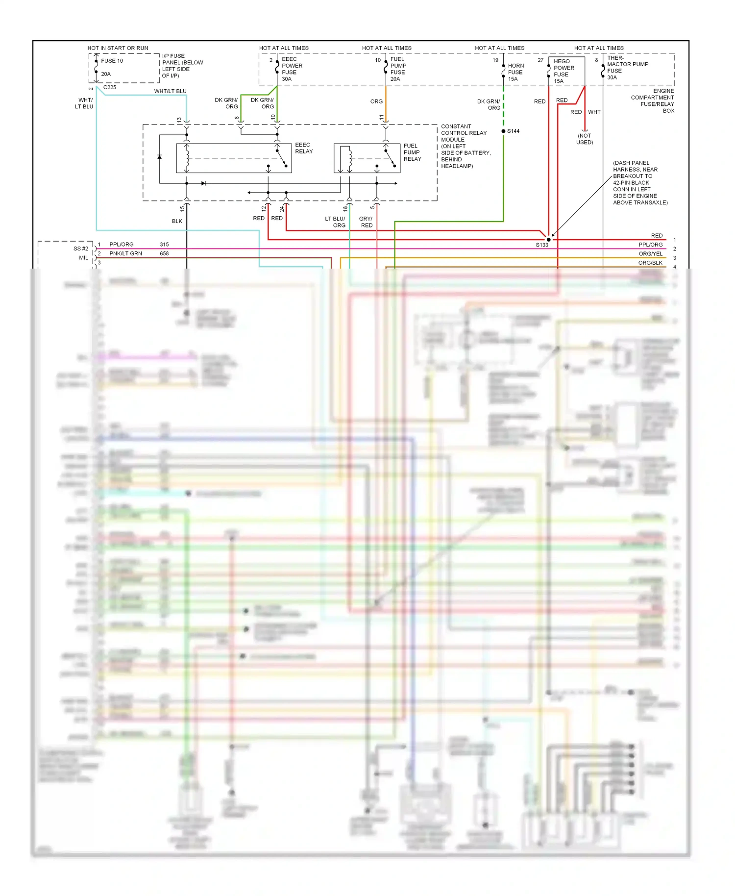 Wiring diagram ignition coil for Ford Taurus III (1995-1999) (3 of 3)
