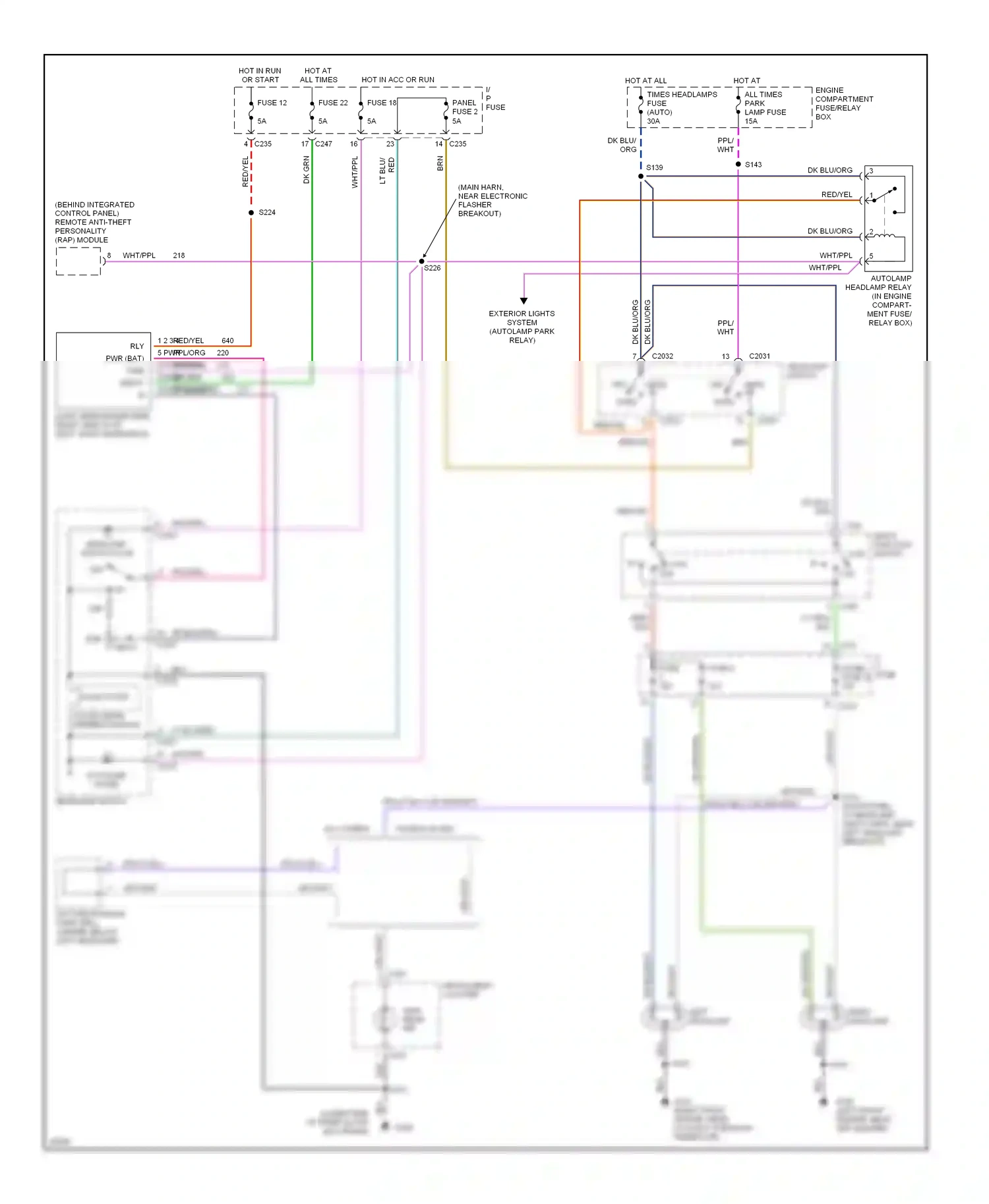 Wiring diagram instrument cluster for Ford Taurus III (1995-1999) (13 of 33)