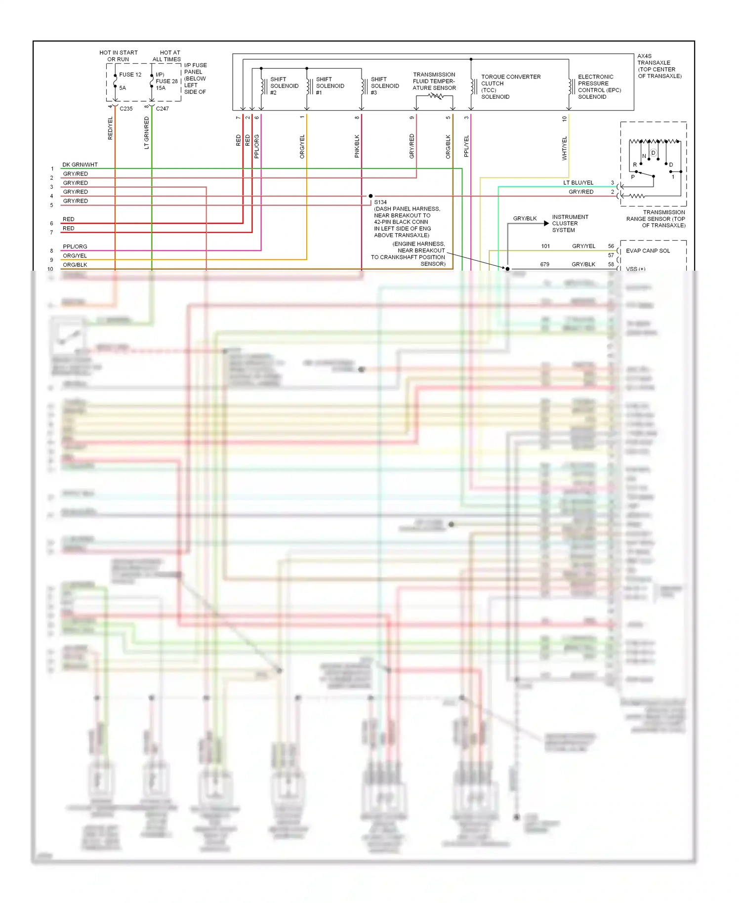 Wiring diagram intake assembly) for Ford Taurus III (1995-1999) (1 of 1)