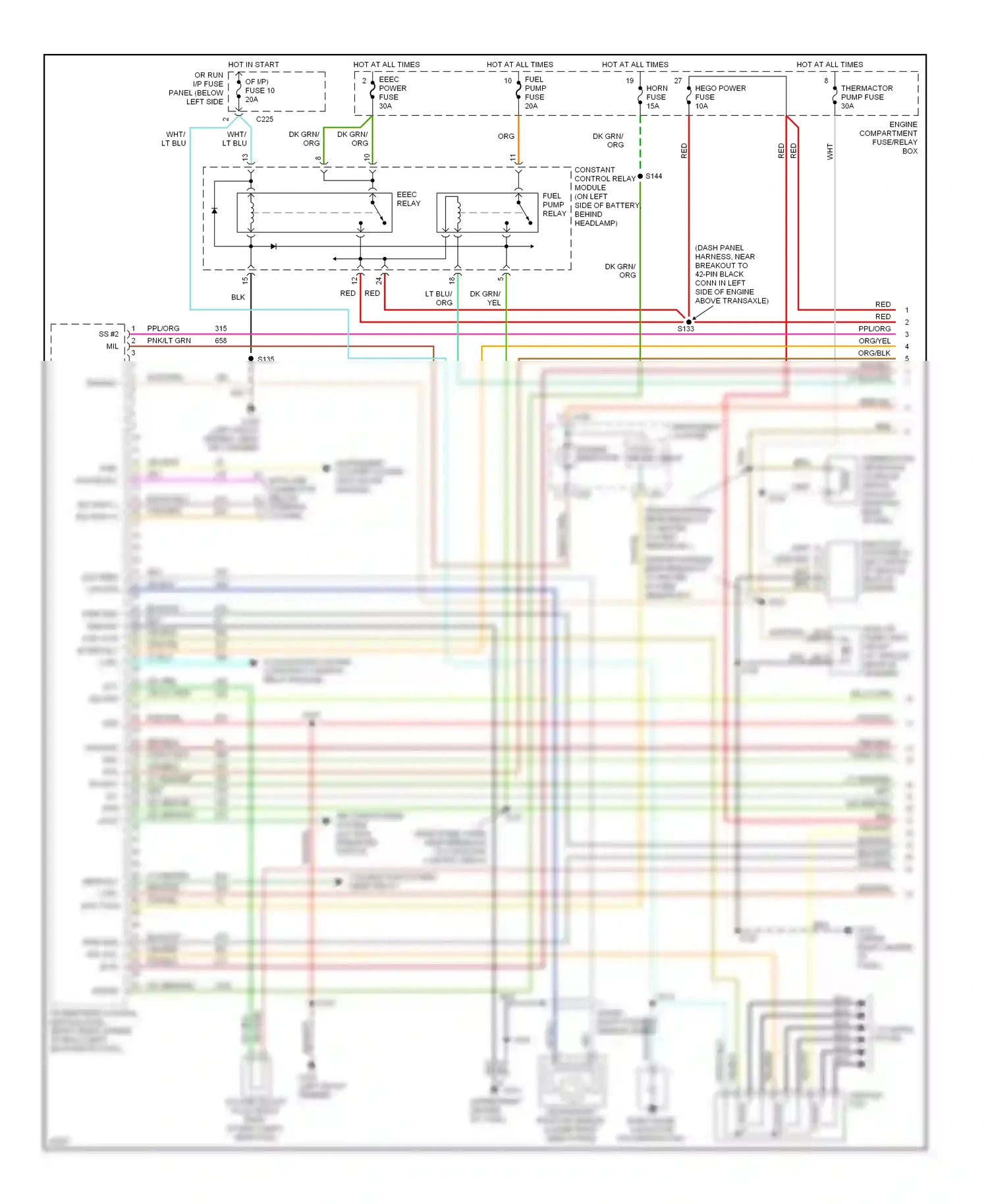 Wiring diagram lt grn/red for Ford Taurus III (1995-1999) (9 of 32)